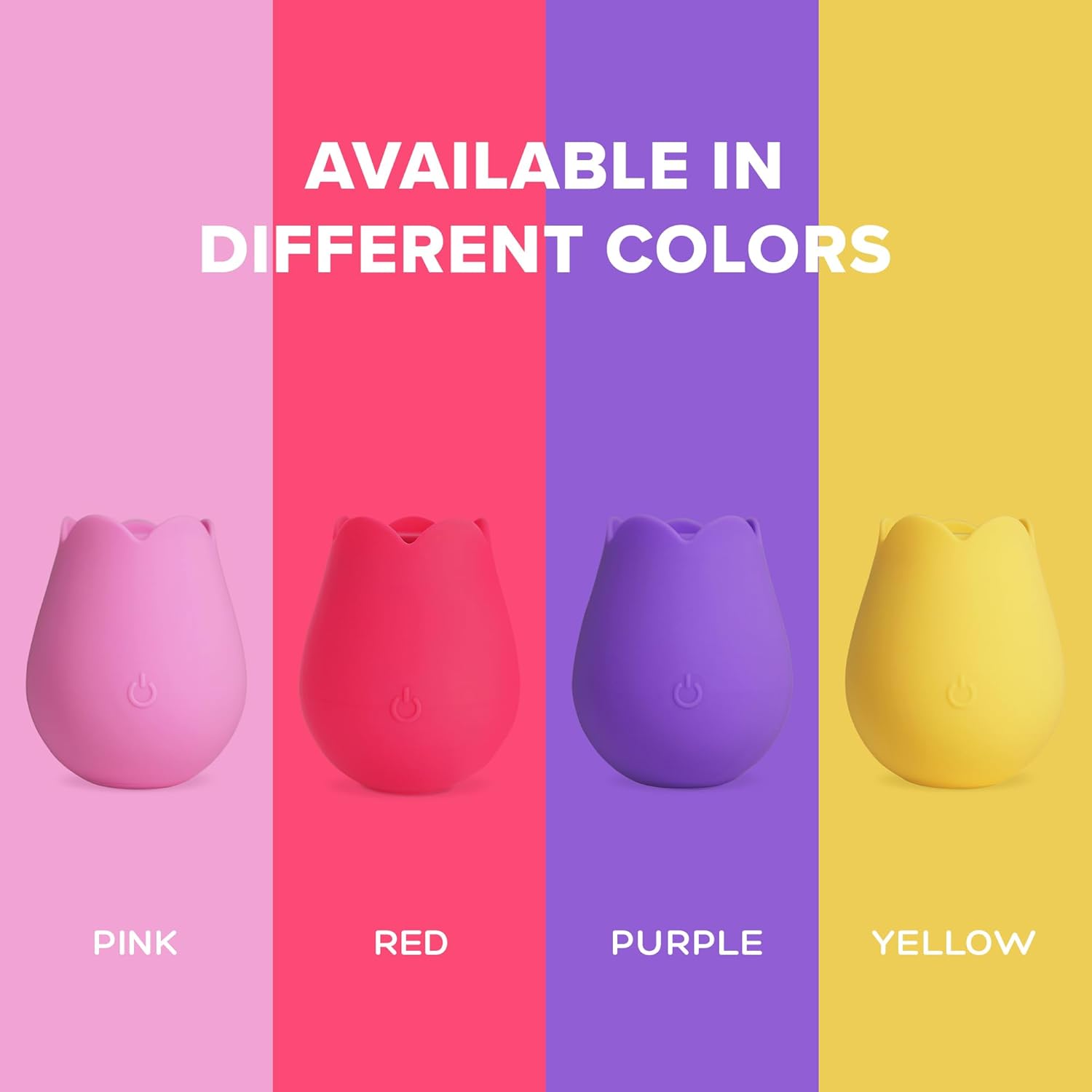 plusOne Rose Vibrator for Women - Clitoral Stimulator Made of Body-Safe Silicone, IPX-7 Waterproof, USB Rechargeable  10 Pulsing Settings, Red · v2