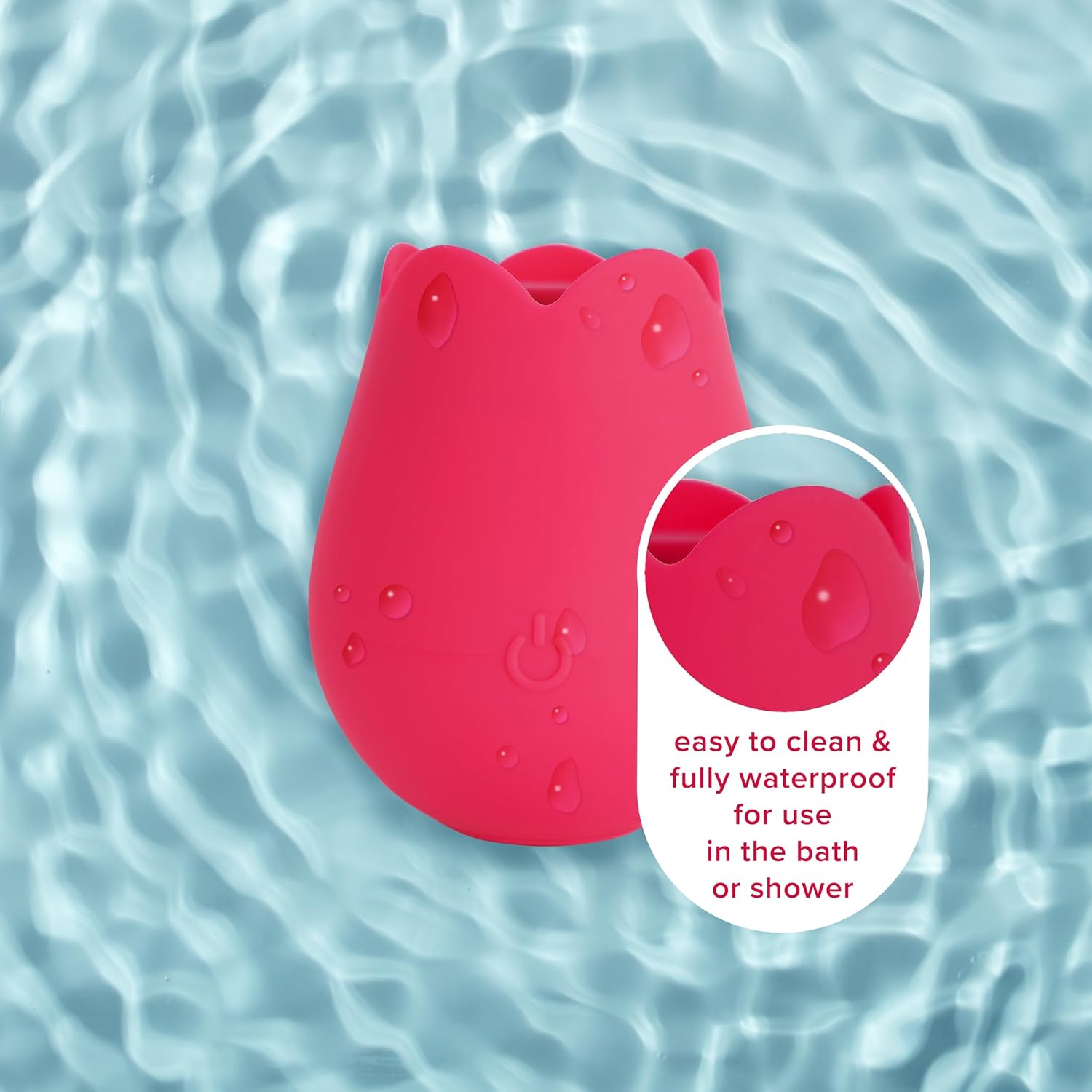 plusOne Rose Vibrator for Women - Clitoral Stimulator Made of Body-Safe Silicone, IPX-7 Waterproof, USB Rechargeable  10 Pulsing Settings, Red · v2