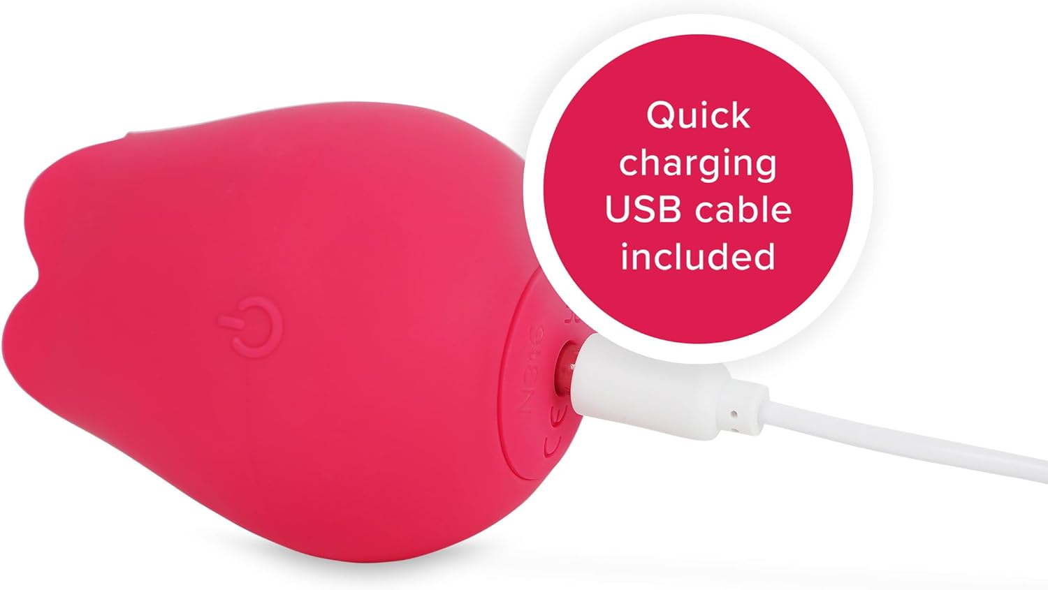 plusOne Rose Vibrator for Women - Clitoral Stimulator Made of Body-Safe Silicone, IPX-7 Waterproof, USB Rechargeable  10 Pulsing Settings, Red · v2