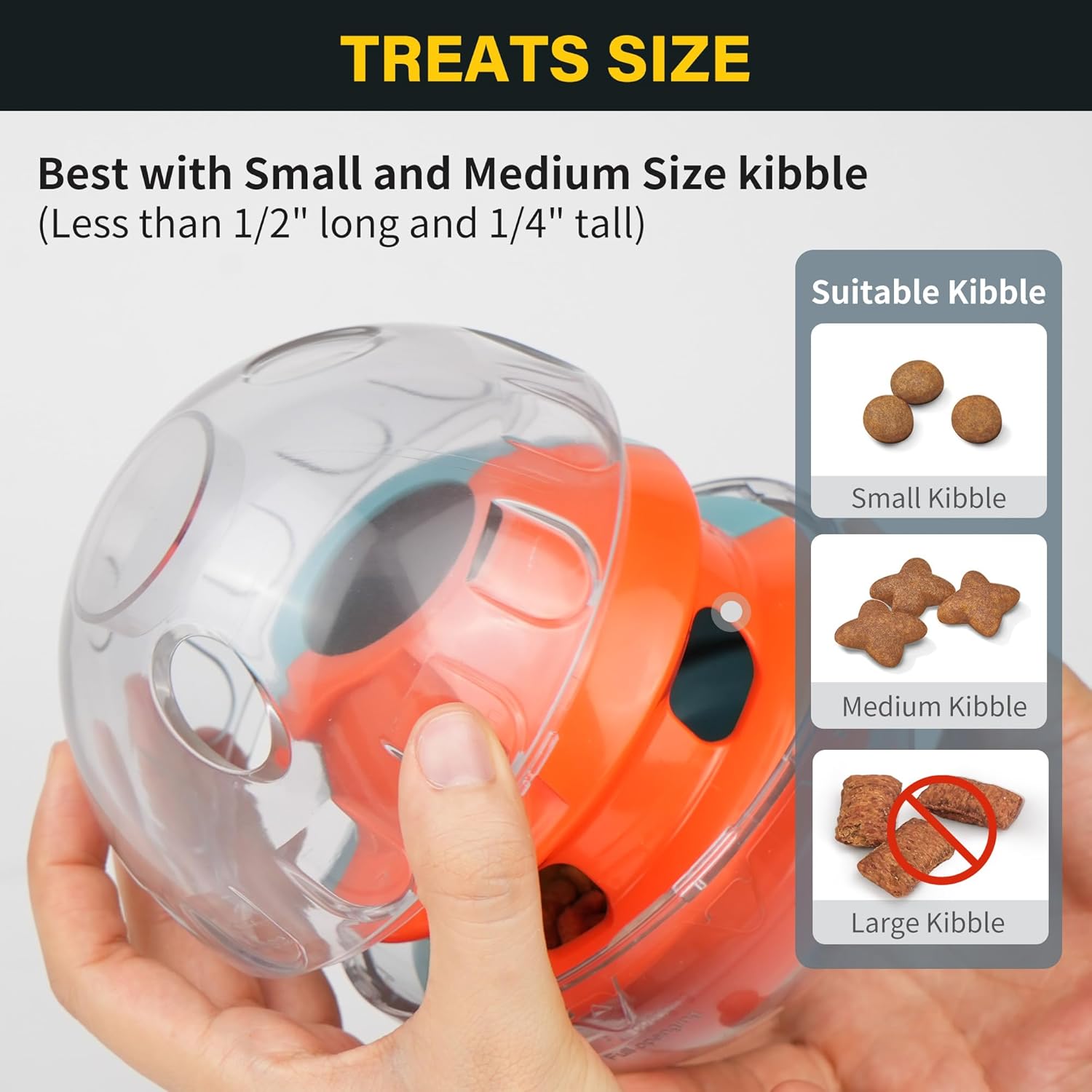 Boule à friandises pour chiens PrimePets, jouets interactifs à distribution de nourriture réglable, boule à friandises à alimentation lente, 4,8 pieds vert/rouge