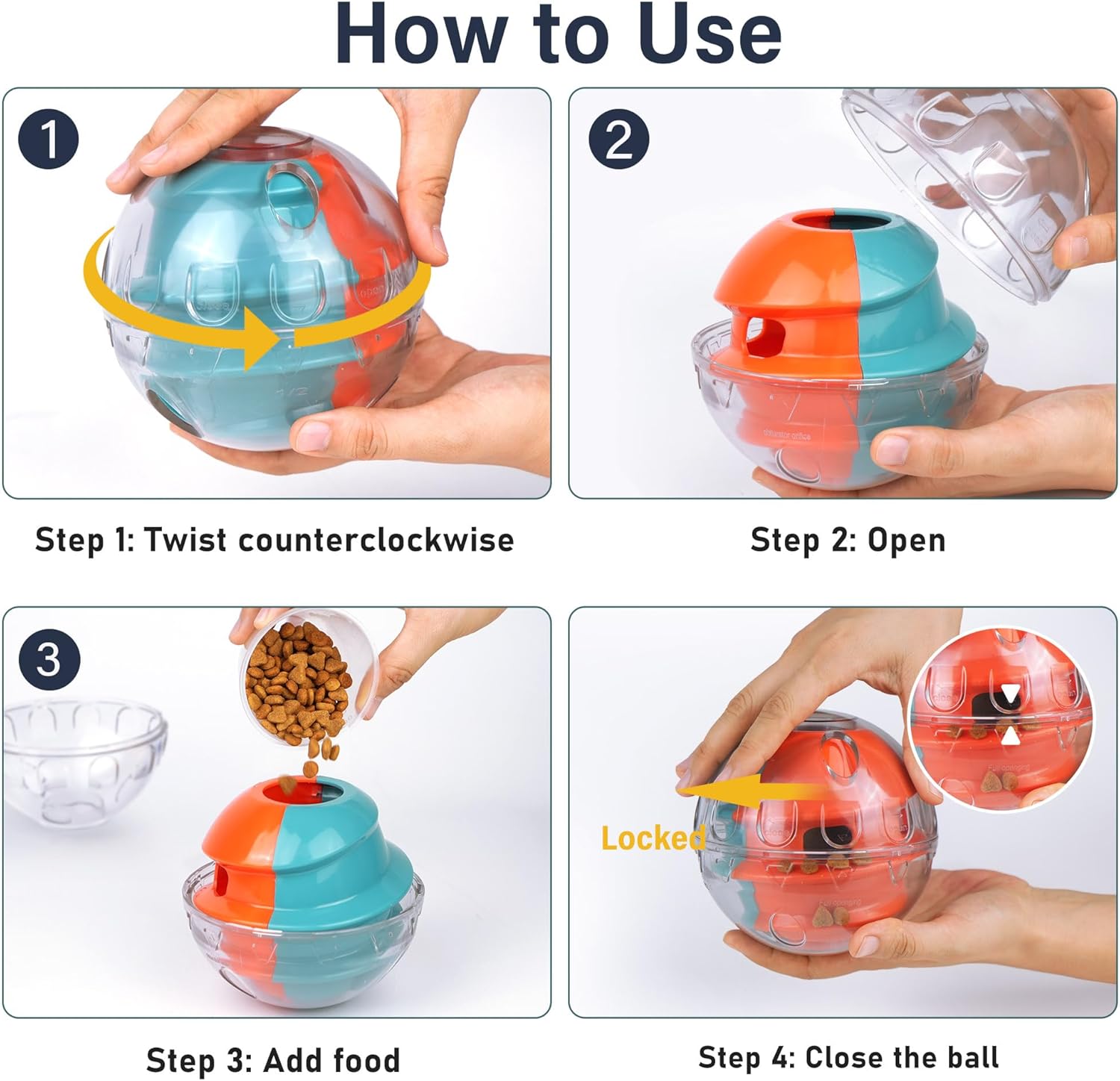 Boule à friandises pour chiens PrimePets, jouets interactifs à distribution de nourriture réglable, boule à friandises à alimentation lente, 4,8 pieds vert/rouge