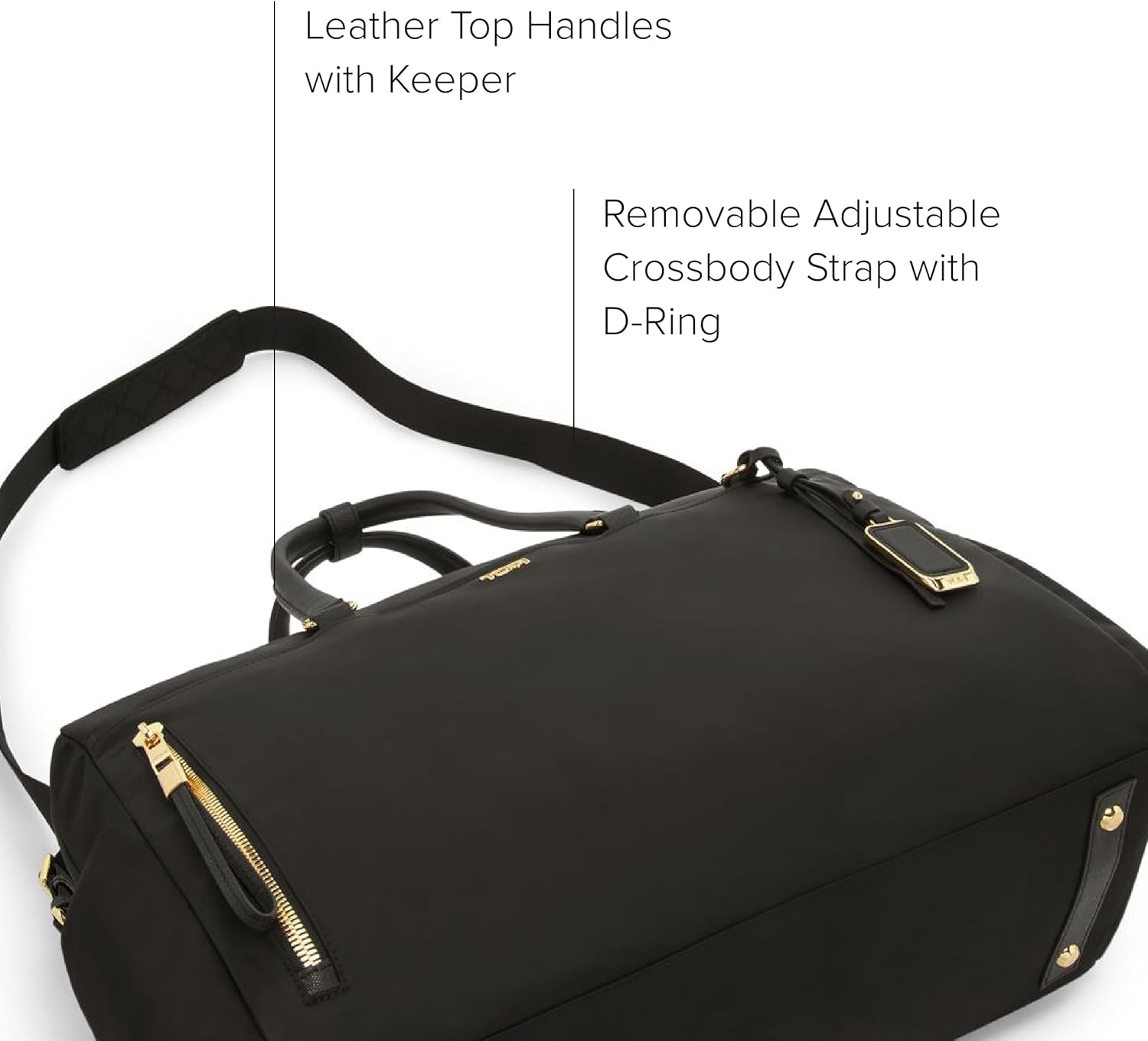 TUMI - Voyageur Venice Duffel - Aesthetic Travel Duffel Bag for Women - Multicompartment Weekender Ladies Bag - Black/Gold · v3