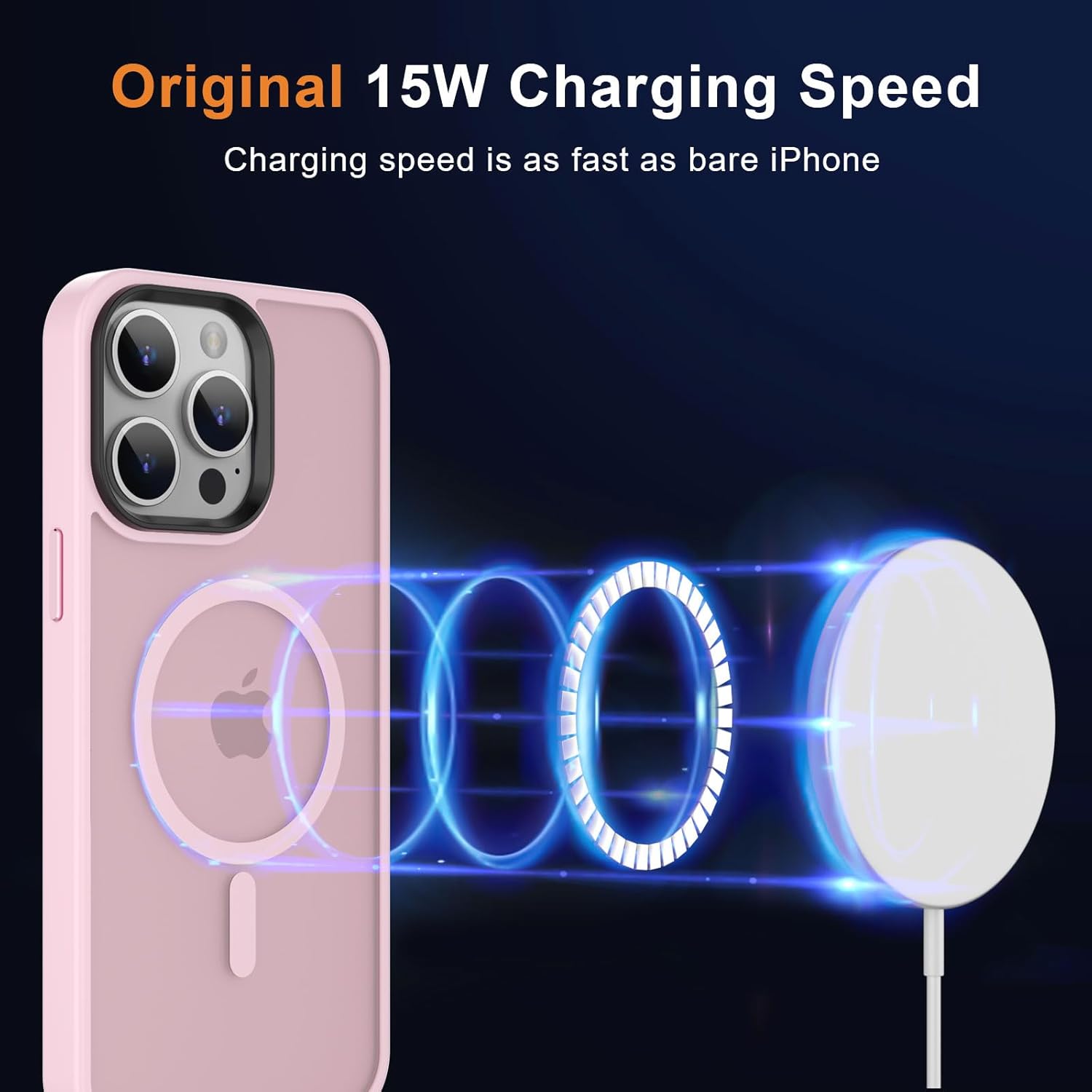 MOCCA Strong Magnetic for iPhone 14 Pro Max Case [Compatible with Magsafe] [10FT Military Grade Protective] Translucent Matte Slim Shockproof Case for iPhone 14 Pro Max 6.7-Pink