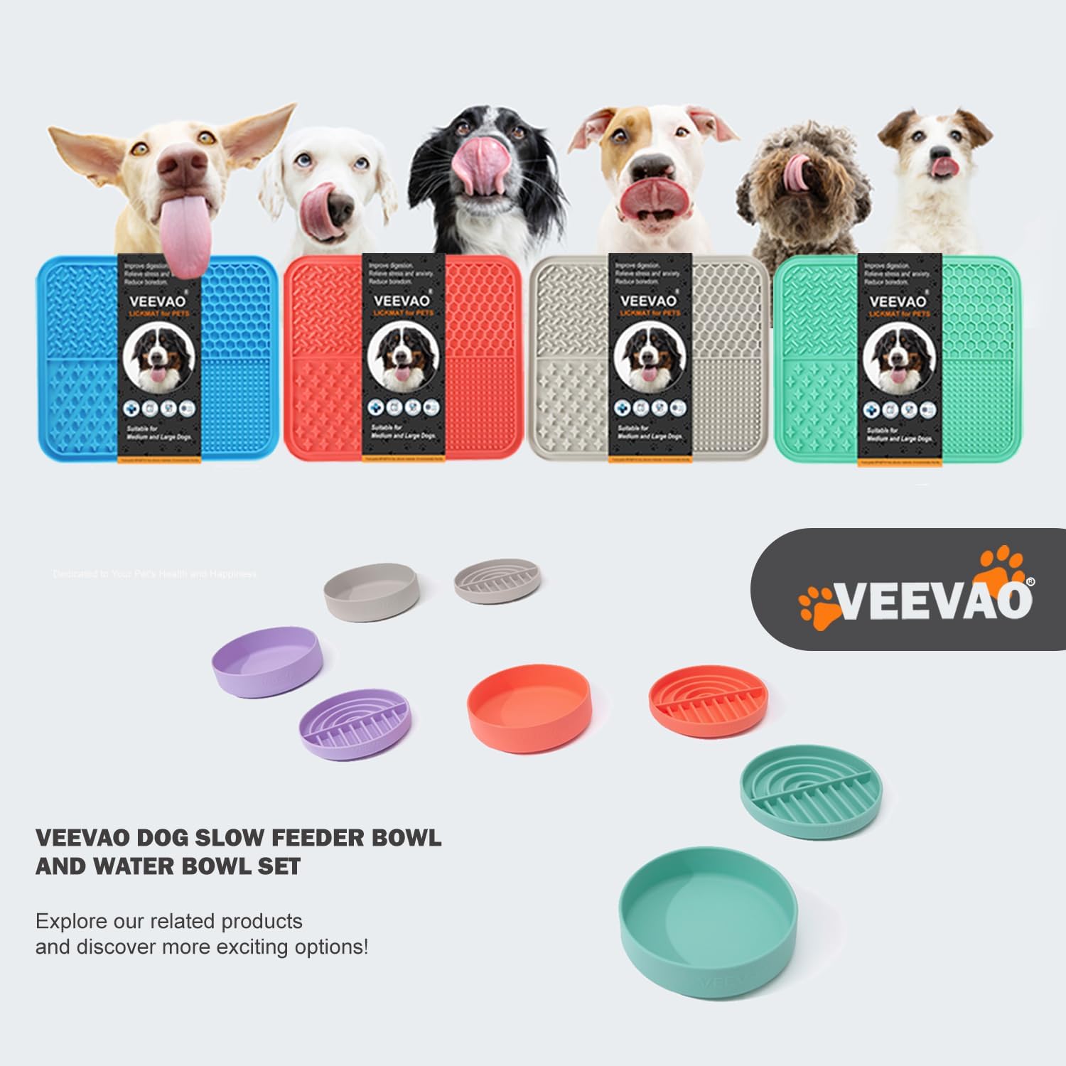 Tapis à lécher XL pour chiens de grande taille, tapis à lécher pour chiens en silicone de qualité alimentaire de 12 x 10 pouces avec ventouses, tapis à lécher pour grands chiens pour soulager l'anxiété, tapis à lécher au beurre de cacahuète pour briser l'ennui (BLEU)