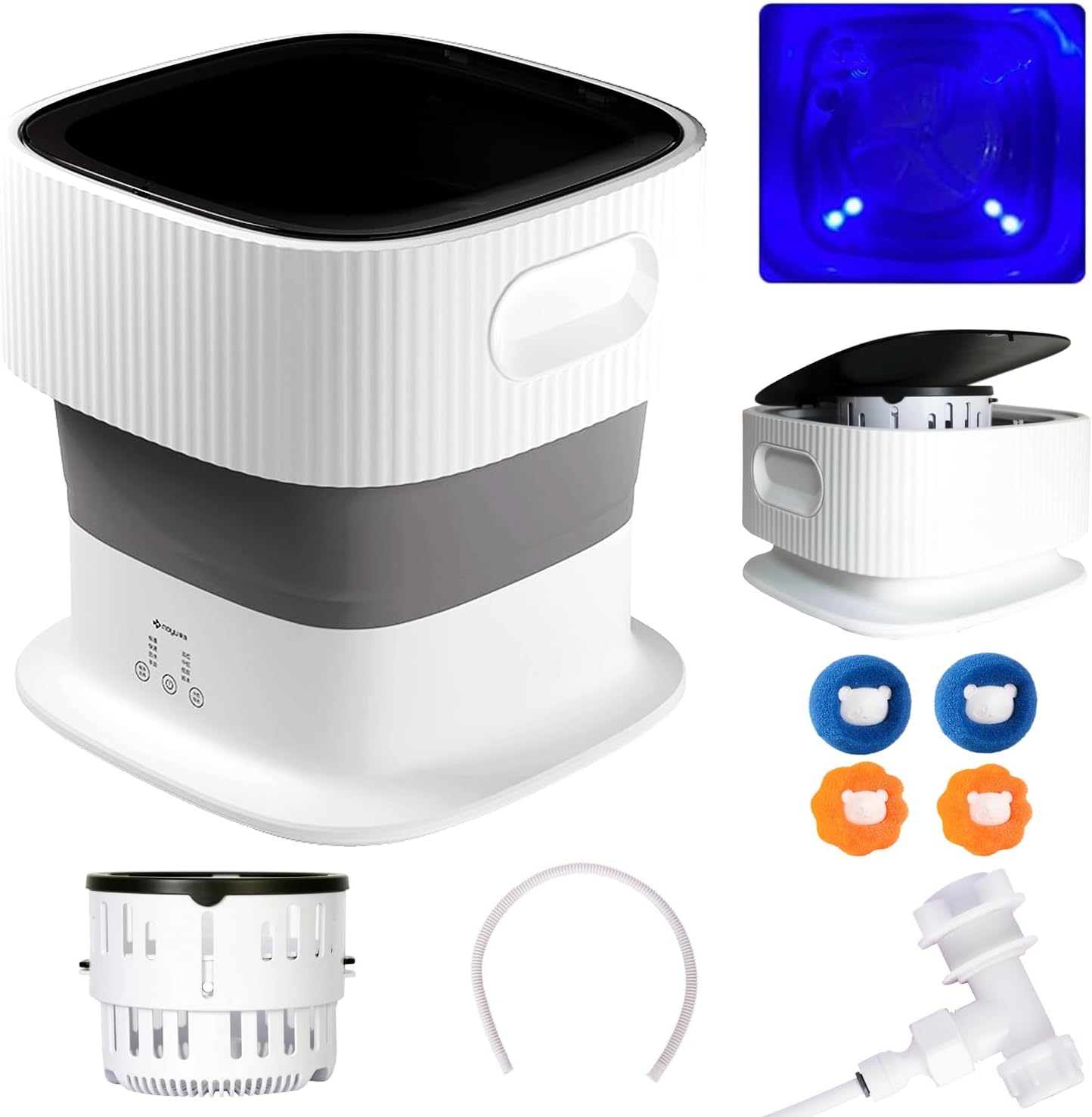Foldable Washing Machine - MOYU Portable Washing Machine for Baby Girls Clothes Socks Underwear Towels The Washer Suitable for Apartment Travel Camping RV