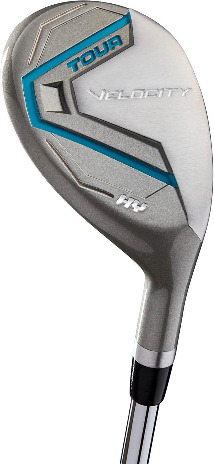 Set completo da golf Wilson Tour Velocity con sacca da cavalletto - mano destra da donna, flessibile da donna, grigio/blu
