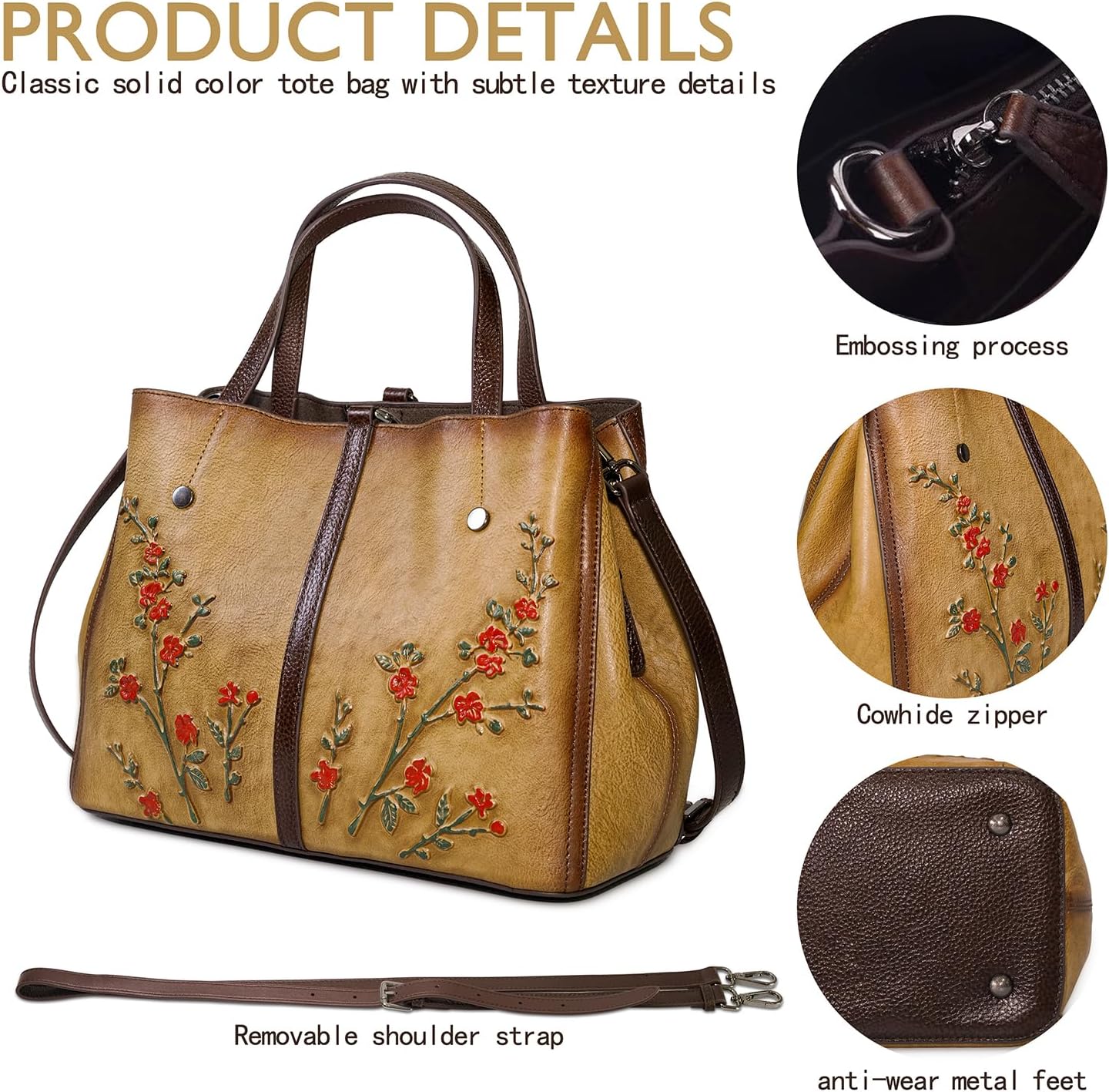 Genuine Leather Satchel for Women Top Handle Bags Handmade Purse Vintage Embossed Leather Crossbody Handbags Hobo Bag · v2