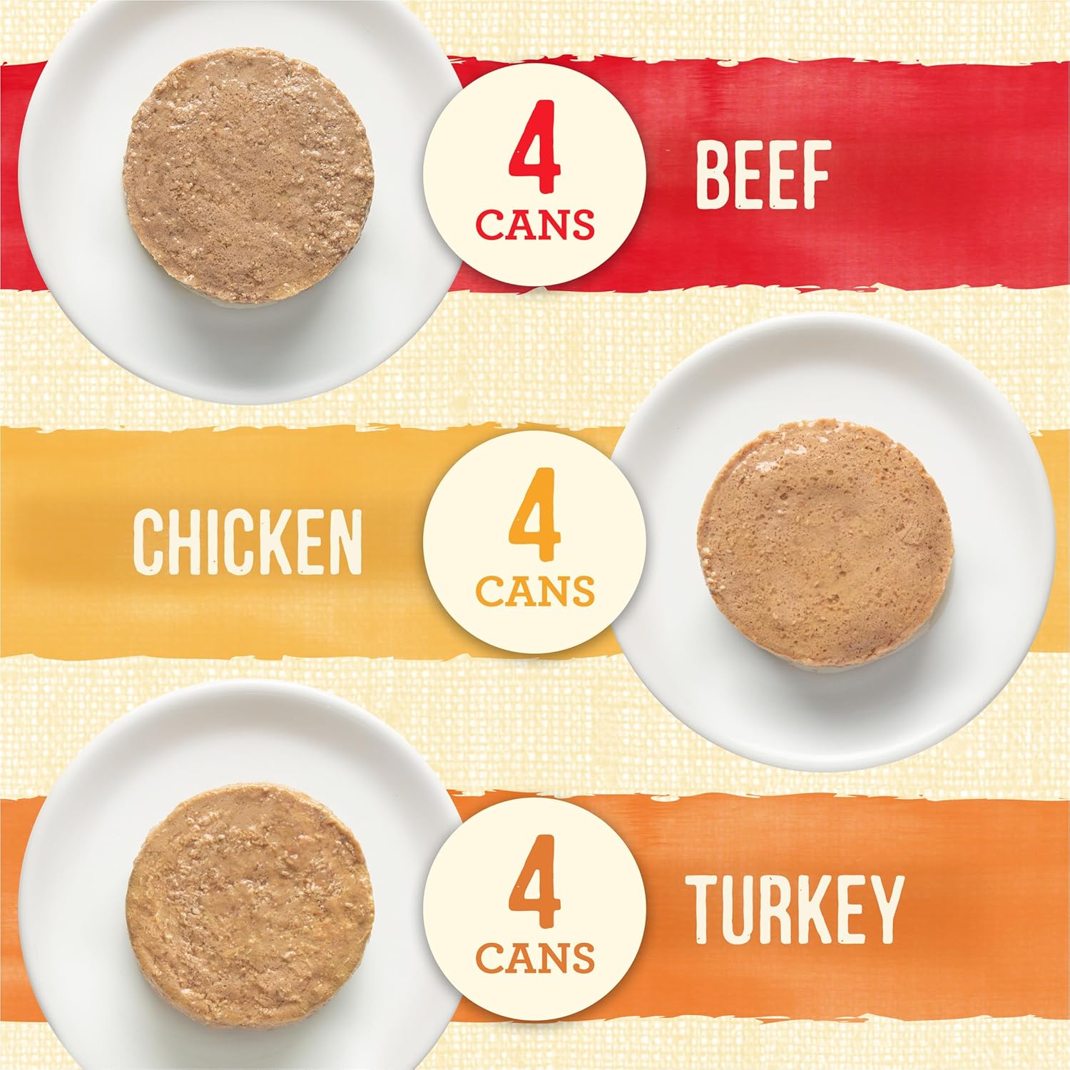 Merrick Lil’ Plates Petite Pates Premium Grain Free Wet Dog Food Variety Pack, Natural Beef, Chicken, Turkey - (Pack of 12) 3 oz. Cans · v4