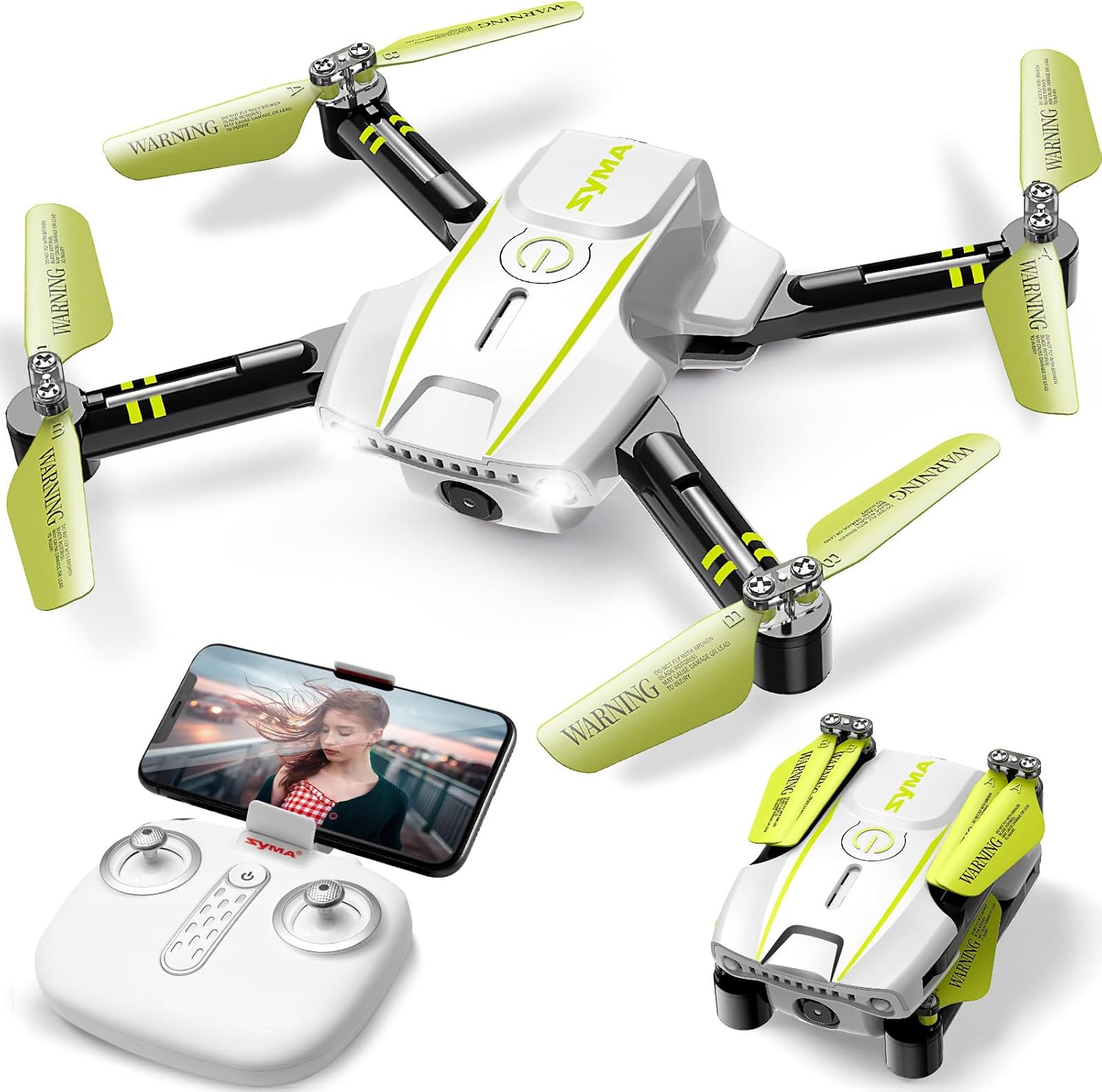 طائرة بدون طيار SYMA Mini مزودة بكاميرا للبالغين والأطفال - طائرات بدون طيار بكاميرا FPV بدقة 720 بكسل مع جهاز تحكم عن بعد رباعية المراوح مع وضع بدون رأس، وبدء التشغيل بمفتاح واحد، وضبط السرعة، وتقلبات ثلاثية الأبعاد للمبتدئين