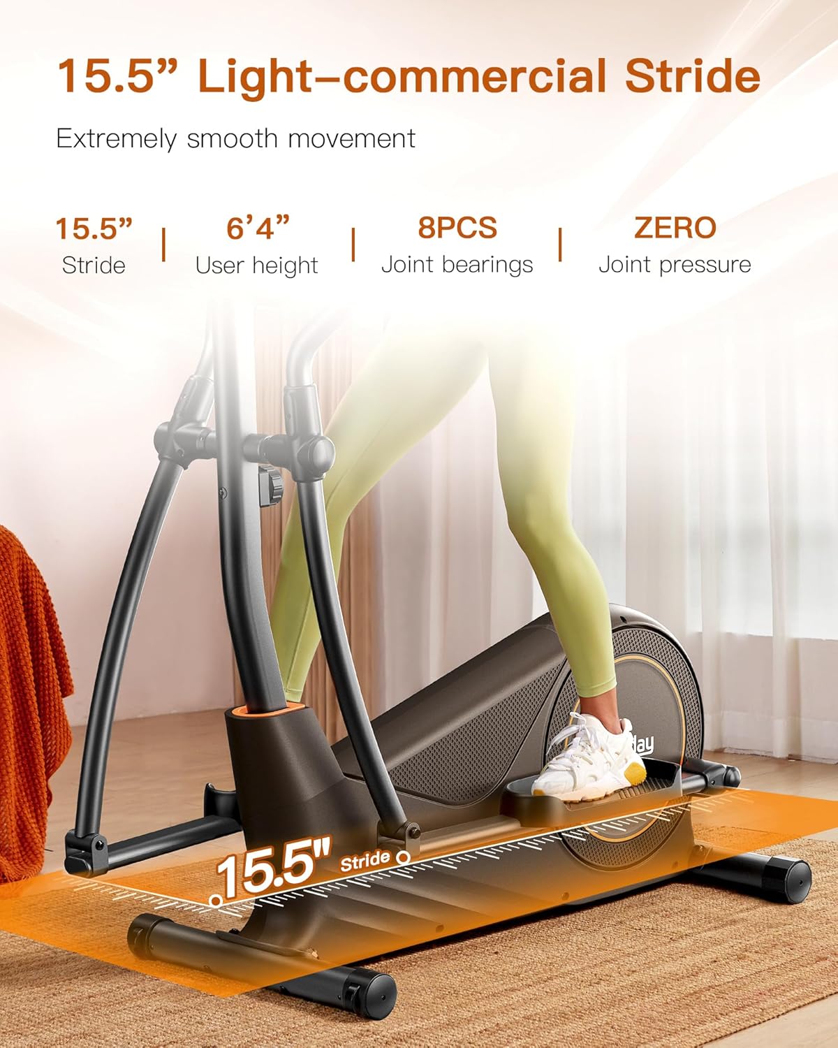 Niceday Elliptical Machine, Elliptical Exercise Machine for Home with Hyper-Quiet Magnetic Driving System, Elliptical Trainer with 15.5IN-18IN Stride, 16 Resistance Levels, 400LBS Loading Capacity · v3