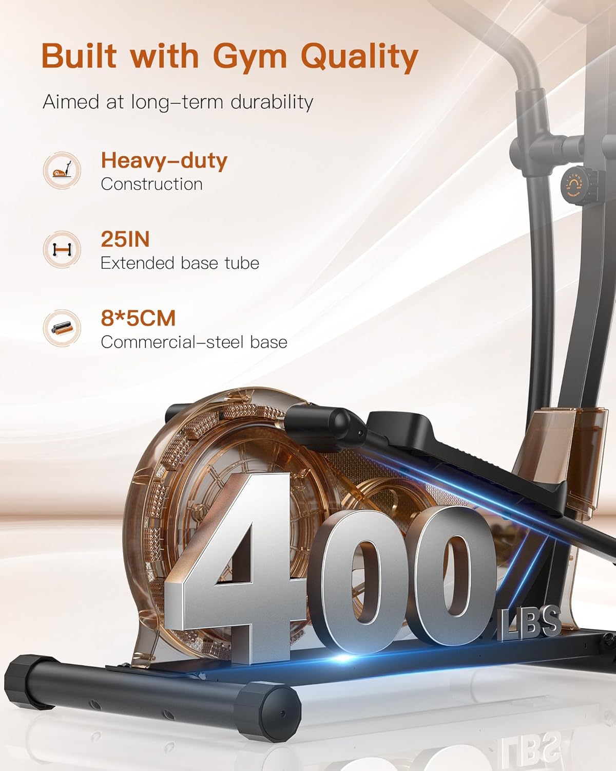 Niceday Elliptical Machine, Elliptical Exercise Machine for Home with Hyper-Quiet Magnetic Driving System, Elliptical Trainer with 15.5IN-18IN Stride, 16 Resistance Levels, 400LBS Loading Capacity · v3