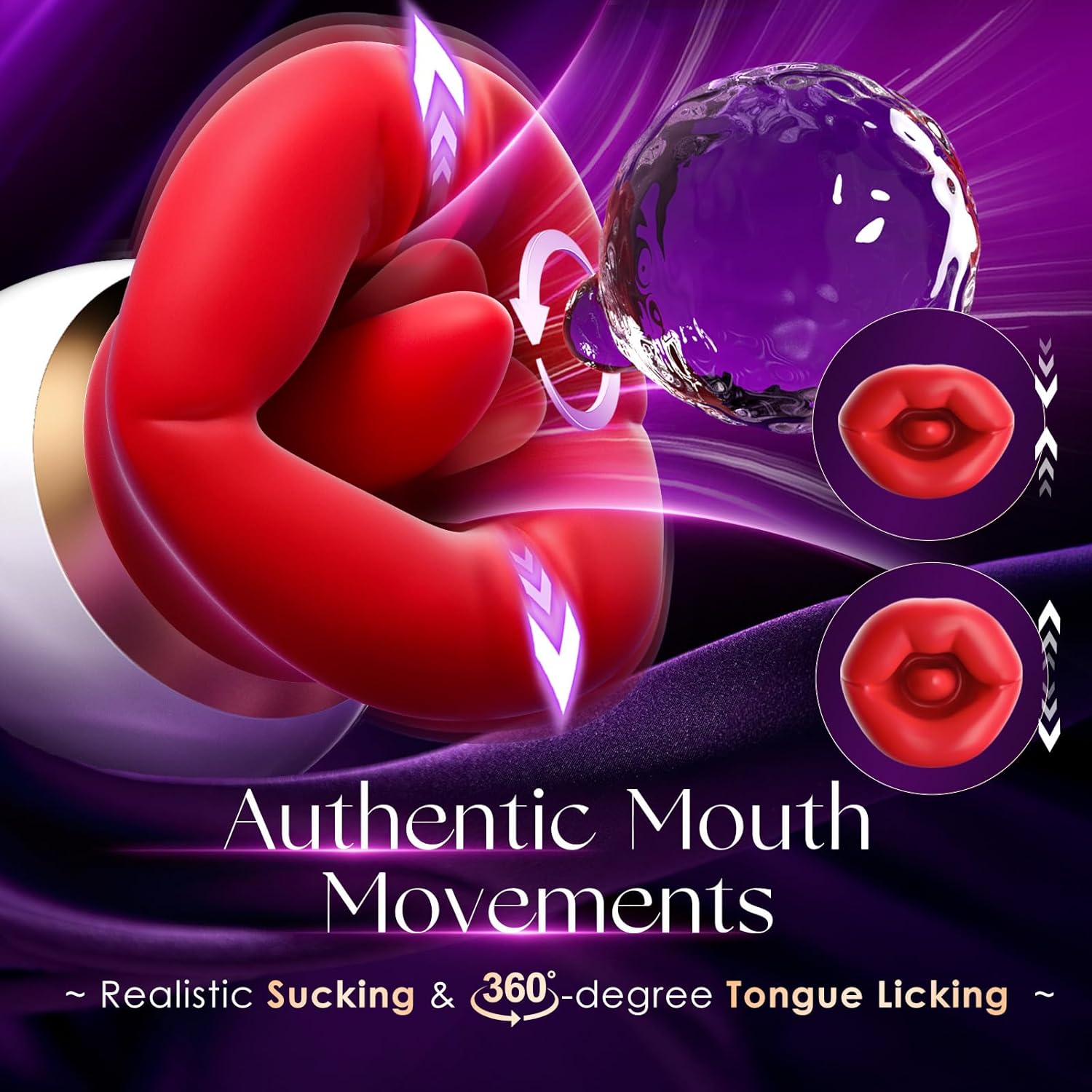 Vibrator Adult Sex Toys for Women - 3IN1 Mouth-Shaped Sucking Vibrator, 10 Tongue Licking 3 Sucking Nipples Anal Clit Sucker Vibrater, G Spot Vibrators Clitoral Stimulator Couples Sex Toys