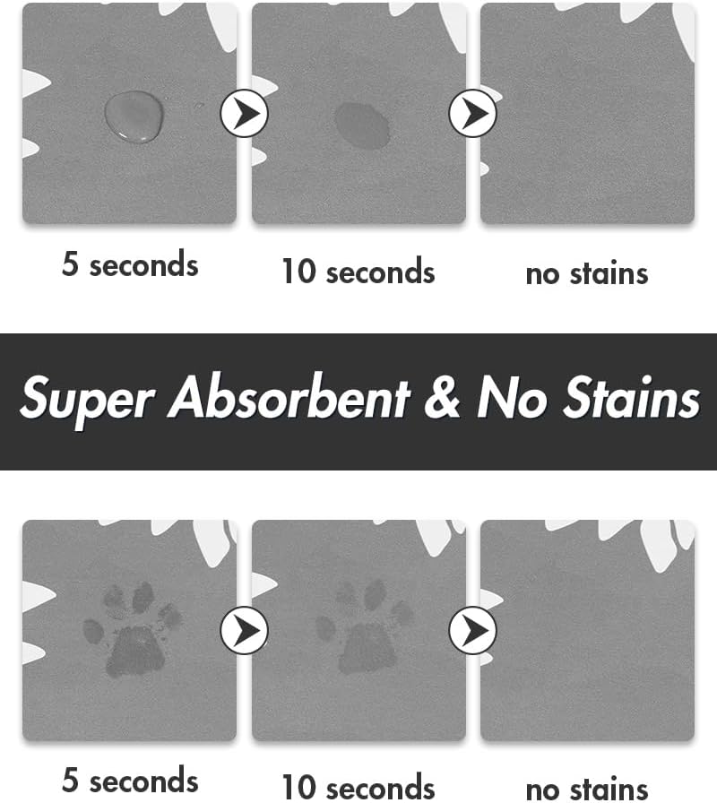 MontVoo-Pet Feeding Mat-Absorbent Floral CatDog Food Mat-Dog Mat for Food and Water Bowl-No Watermark Quick Dry Dog Water Dispenser Mat Pet Placemat-Pet Supplies amp; Accessories1219 Grey