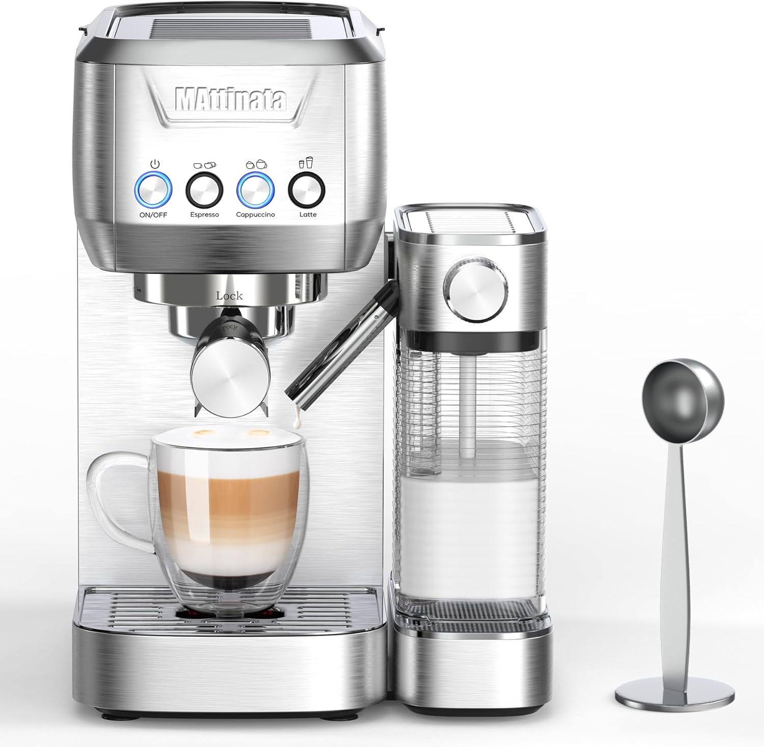 Máquina de café espresso, máquinas de capuchino de 20 bares para el hogar, máquina de café con espumador de leche automático, cafetera con filtros ESE de doble pared