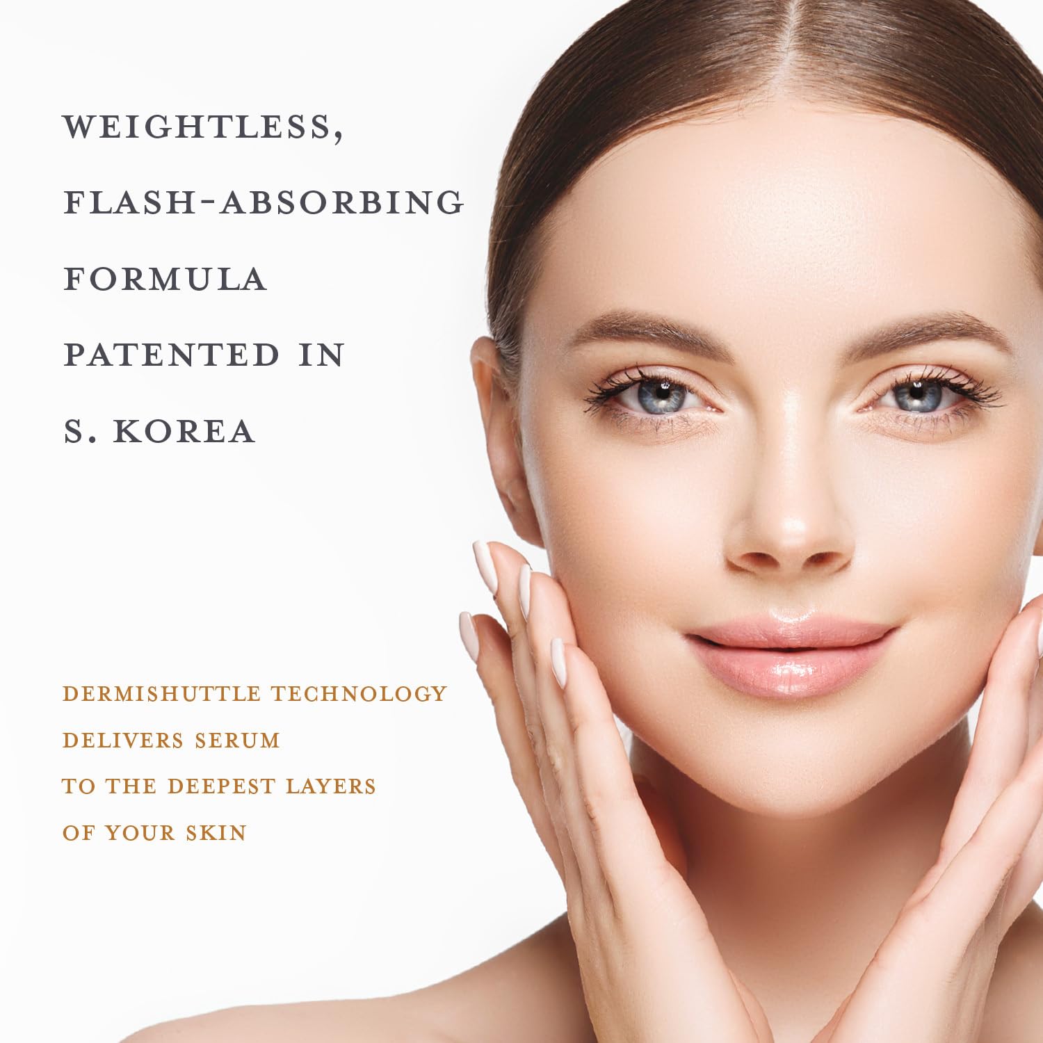 JEUDEMEURE Kolagen, Peptyd, Serum kwasu hialuronowego, Instant Face Lift Koreańskie serum do pielęgnacji skóry przeciwstarzeniowej, mikroigły, ujędrniające, rozjaśniające, nawilżające dla oczu twarzy (bez mikroigły)
