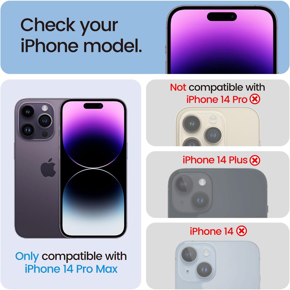 EZ-GLAZ-4 Pack Privacy Screen Protector for iPhone 14 Pro Max[6.7 inches] With 2 Pack Camera Lens Protector, [Drop Protection] 9H Hardness Scratch Resistant Tempered Glass Film, Easy to install