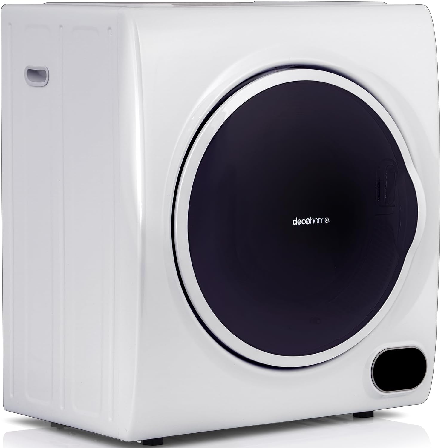เครื่องอบผ้าฝาหน้า Deco Home 1400W พร้อมถังซักสแตนเลส โปรแกรมอบผ้า 4 โปรแกรม เซ็นเซอร์วัดความชื้นอัตโนมัติ แผงสัมผัส LCD ท่อไอเสีย