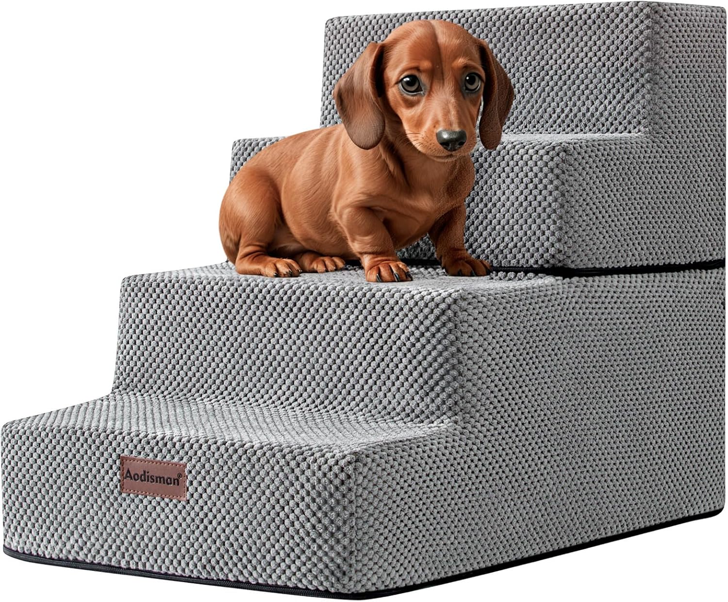 Dog Stairs for Small Dog, 4-Step Dog Steps for High Beds and Couch, Non-Slip Pet Stairs for Small Dogs and Cats,Dog Bed Stairs, Grey, 3/4/5 Steps · v11