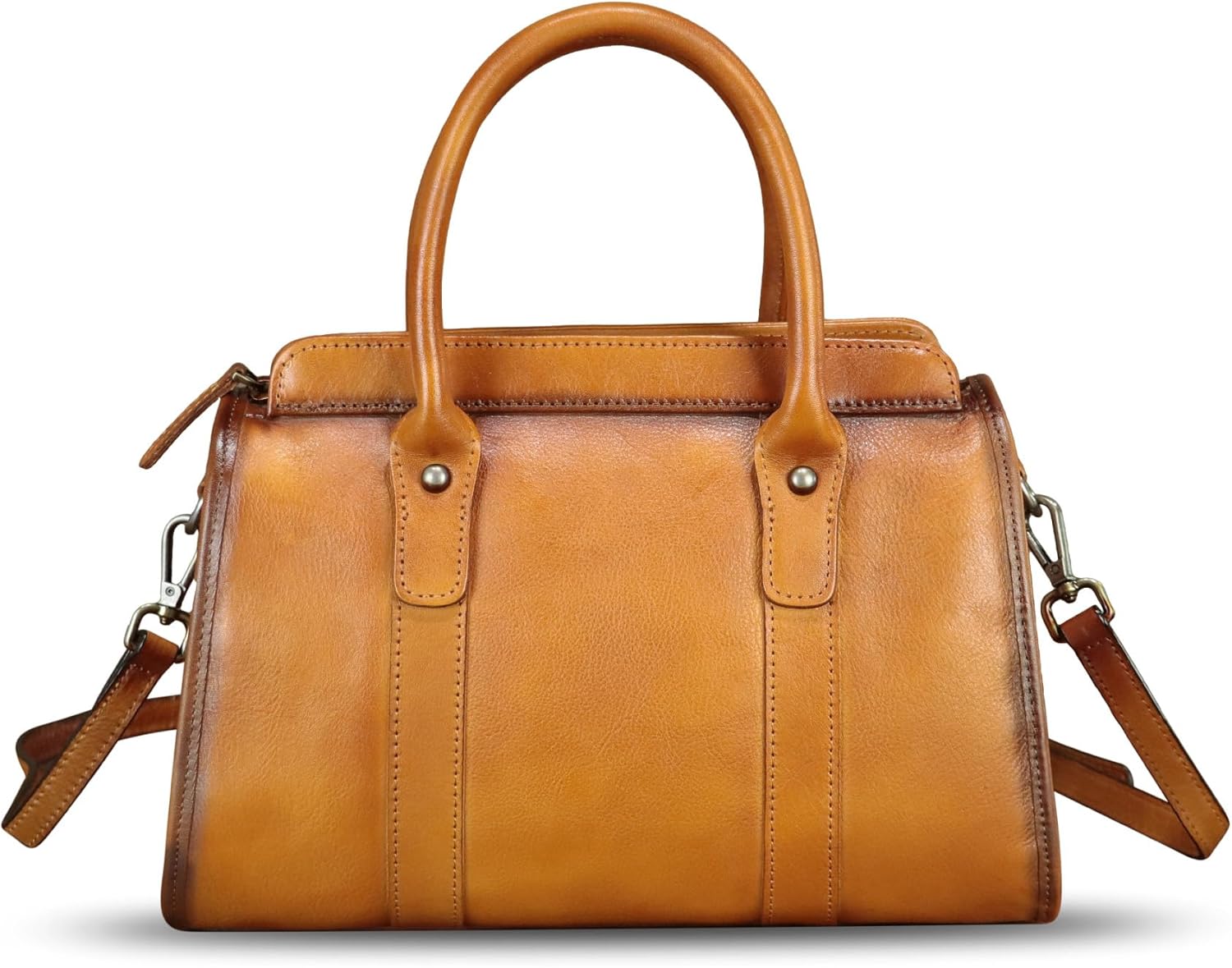 Genuine Leather Purses and Handbags for Women Vintage Handmade Leather Top Handle Purses Satchel Shoulder Bag with Strap · v2