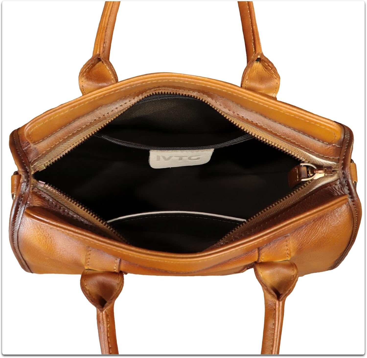 Genuine Leather Purses and Handbags for Women Vintage Handmade Leather Top Handle Purses Satchel Shoulder Bag with Strap · v2
