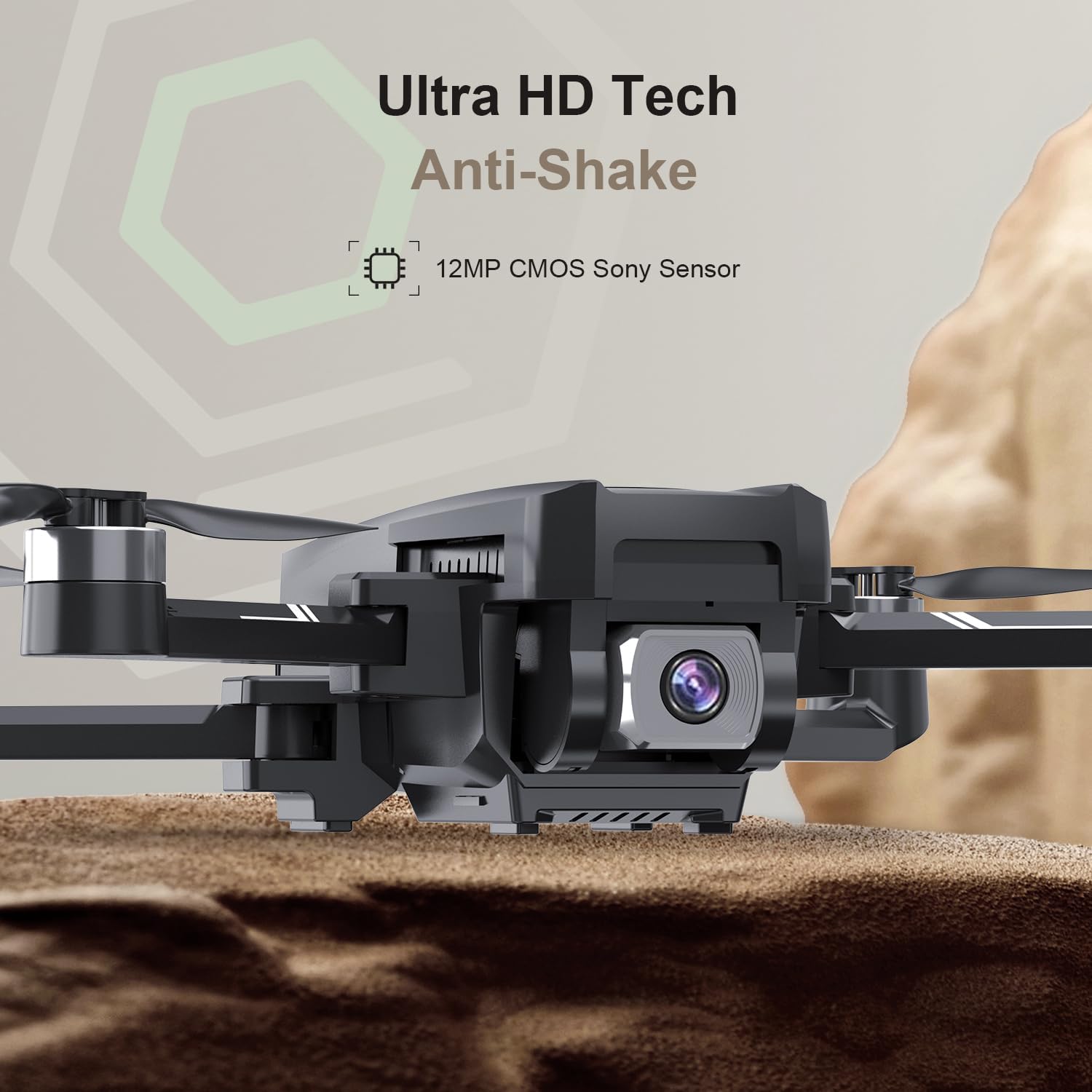 Składany dron GPS TENSSENX z kamerą 4K UHD dla dorosłych początkujących, Quadcopter TSRC Q8 FPV RC z bezszczotkowym silnikiem, transmisja 5G WiFi, Follow Me, przepływ optyczny, inteligentny powrót do domu, 90-minutowy lot