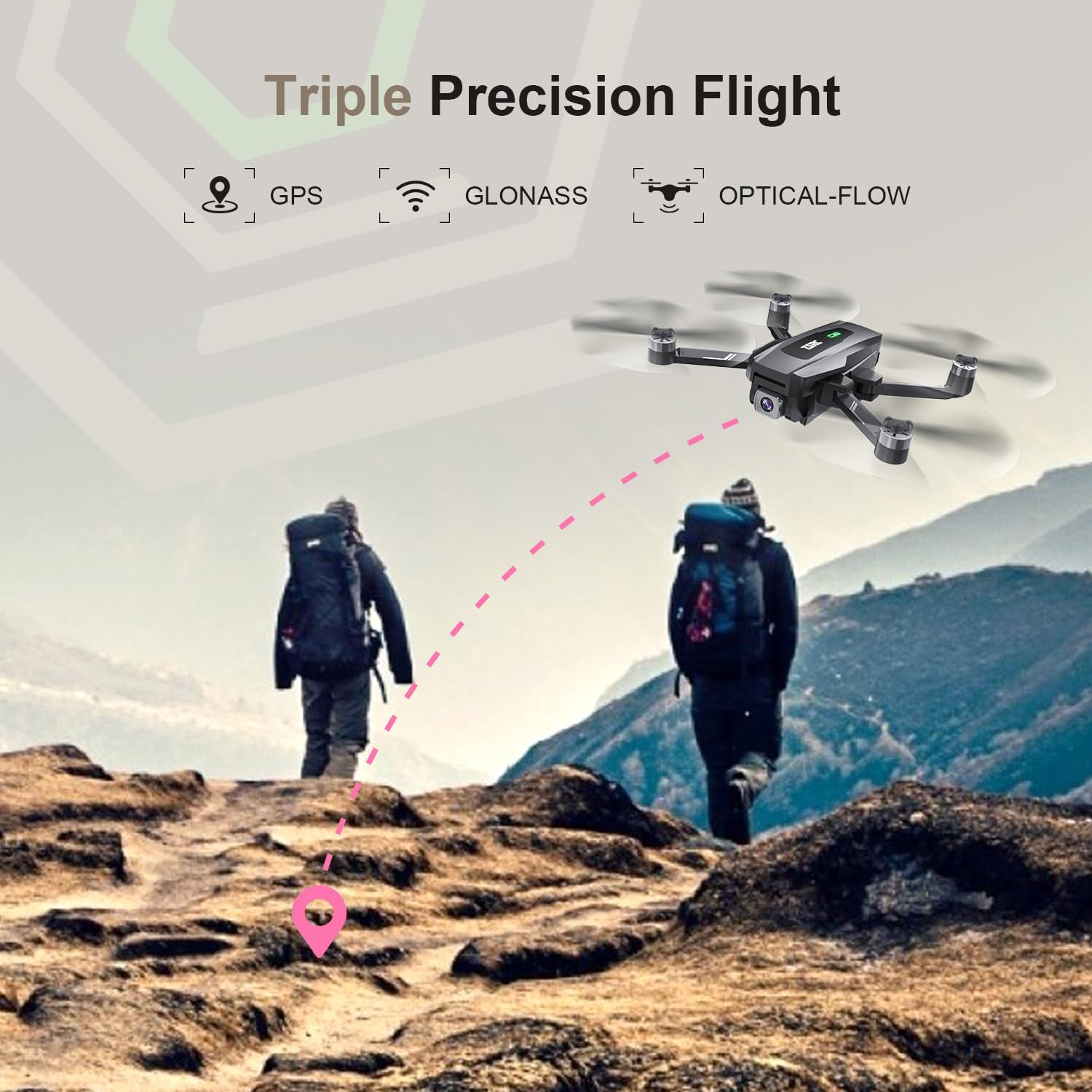 Składany dron GPS TENSSENX z kamerą 4K UHD dla dorosłych początkujących, Quadcopter TSRC Q8 FPV RC z bezszczotkowym silnikiem, transmisja 5G WiFi, Follow Me, przepływ optyczny, inteligentny powrót do domu, 90-minutowy lot