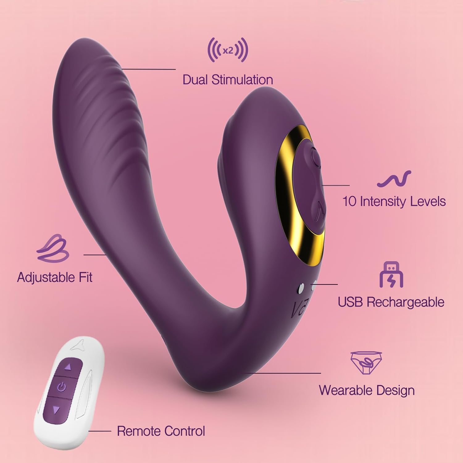 Tracys Dog Wearable Clitoral G Spot Vibrator, Remote Control Adult Sex Toys for Women Couple, Powerful Quiet Panty Vibrators, Flexible Vibrating Adult Toy Stimulator with 10 Vibration