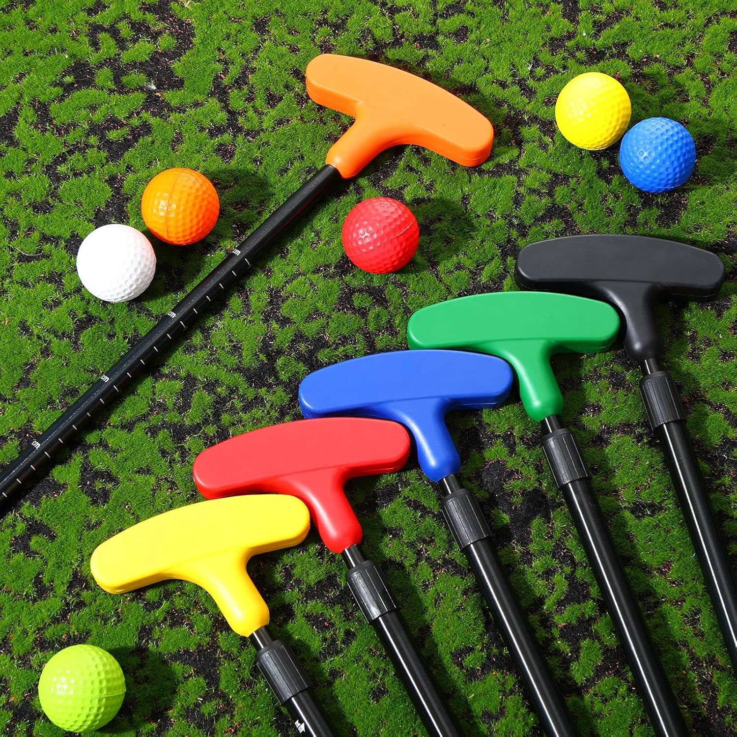 6 Set Golf Putters for Men and Women Two Way Mini Golf Putter with 6 Golf Balls Kids Putter Bulk for Right or Left Handed Golfers Adjustable Length Golf Clubs Set · v3