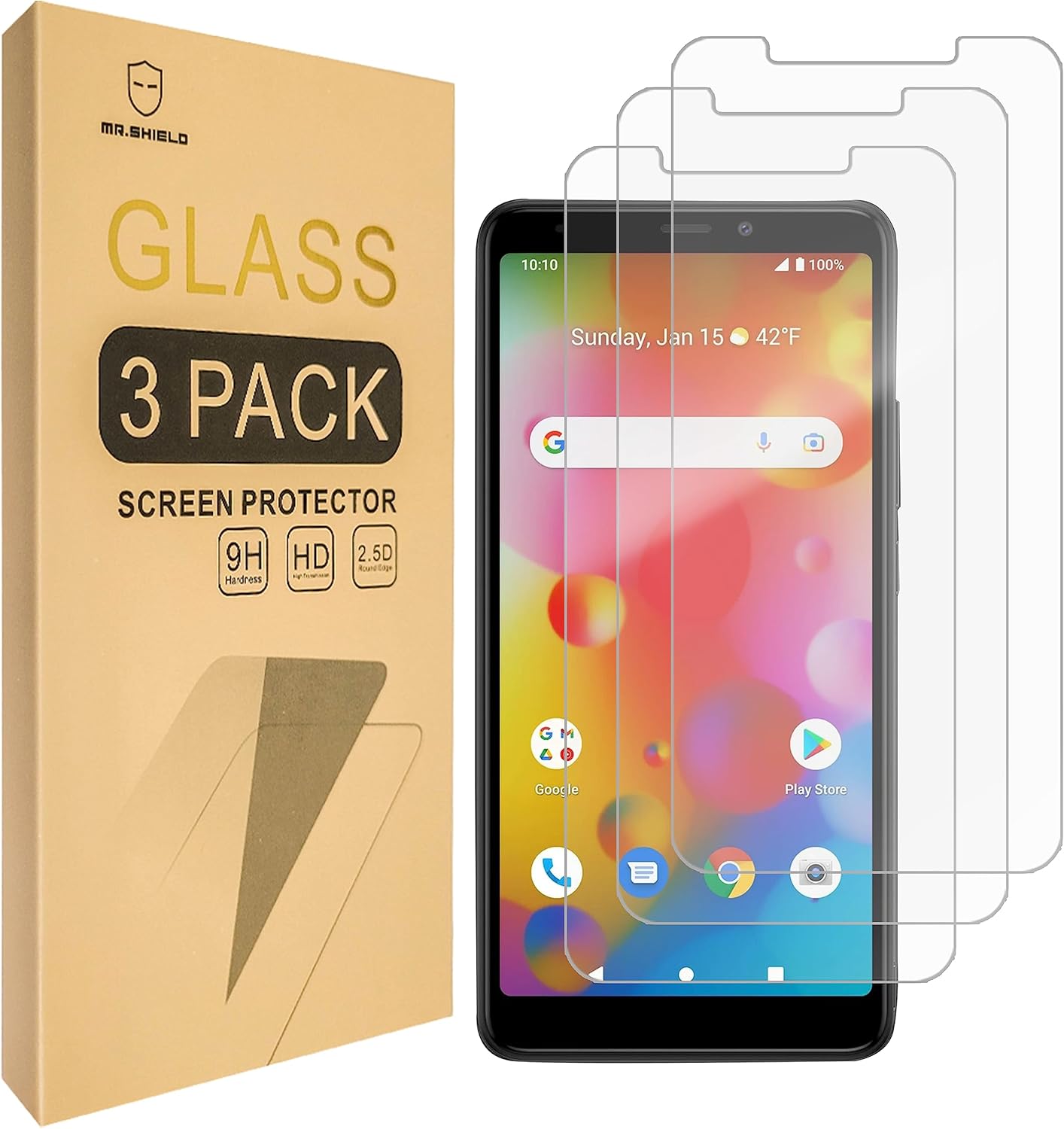 Mr.Shield [3-Pack] Screen Protector For Boost Mobile Bounce 4G [Tempered Glass] [Japan Glass with 9H Hardness] Screen Protector