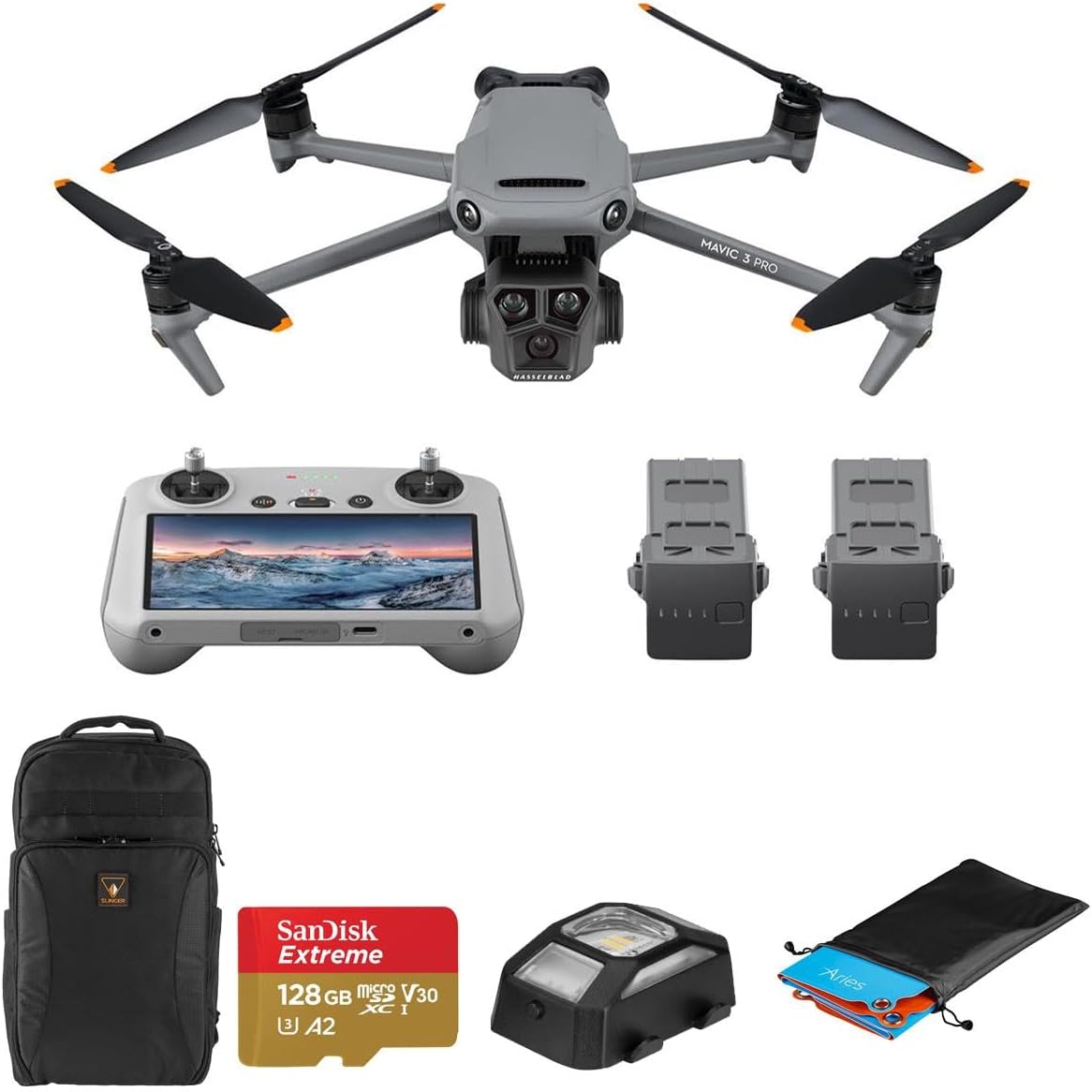 DJI Mavic 3 Pro Drone Fly More Combo with RC, 128GB microSD Card, Backpack, Anti-Collision Light, Landing Pad · v3