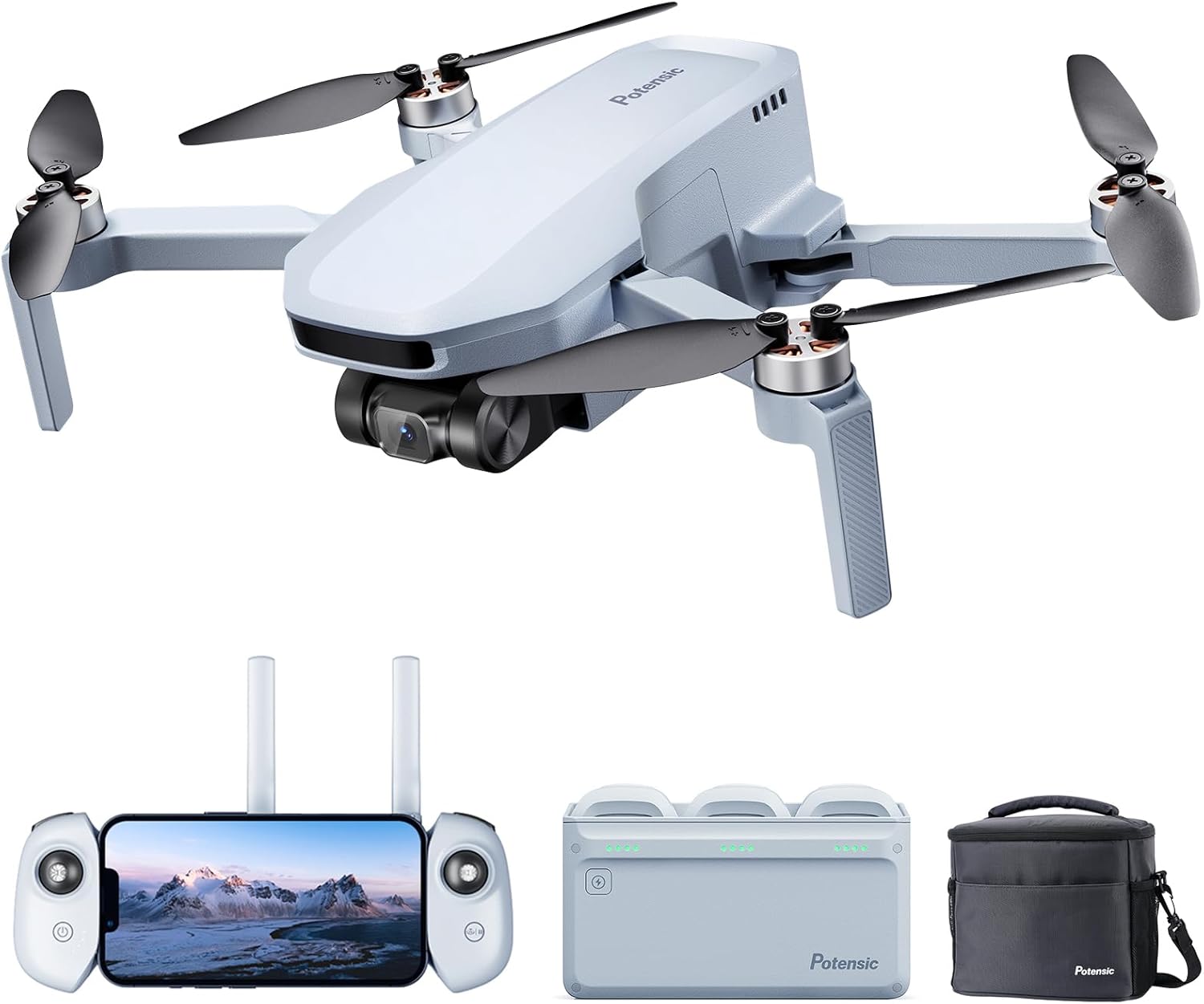 Potensic ATOM SE GPS Drone with 4K EIS Camera, Under 249g, 93 Mins Flight, 4KM FPV Transmission, Brushless Motor, Max Speed 16m/s, 60W Fast Parallel Charging Hub, Fly More Combo · v4