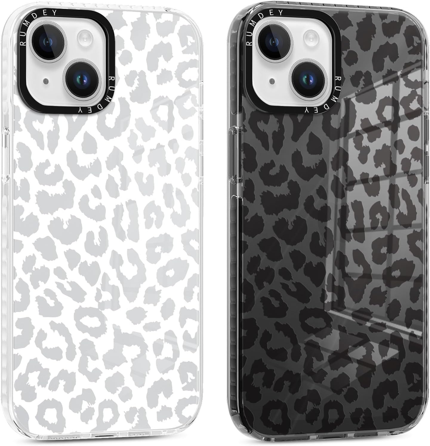 2 Pack Cheetah Cases for Apple iPhone 13 / iPhone 14 Case 6.1 inch, Clear with Cute Fashion Leopard Patterns for Girls Women, Slim Funda with Shockproof Protection Silicone Soft TPU Cover