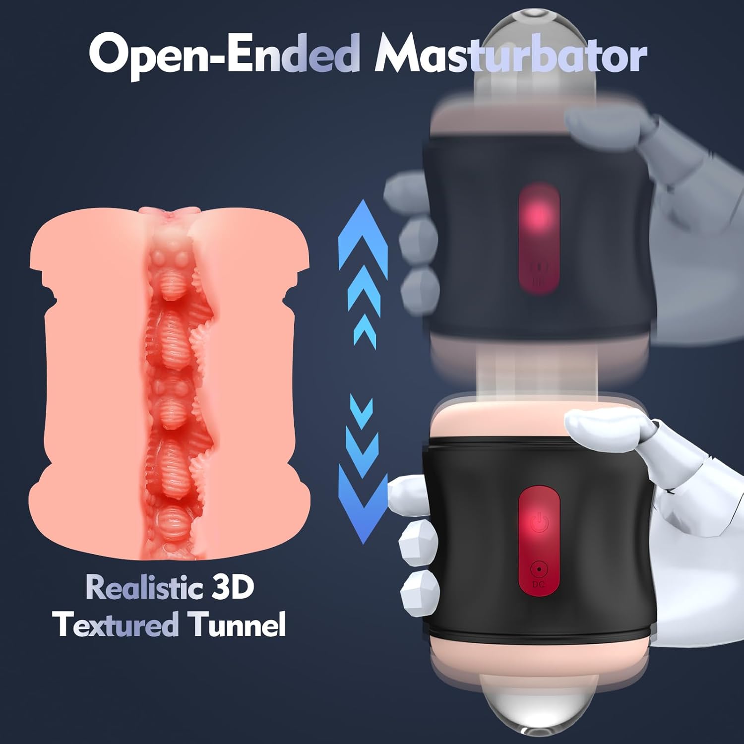 Adult Sex Toys Male Masturbator- Open Ended Powerful Vibration Pocket Pussy for Men, Male Stroker Vibrator Lifelike Vaginal Anal Blowjob Toy with 9 Modes, Plump and Soft Fleshy Realistic Masturbation · v3