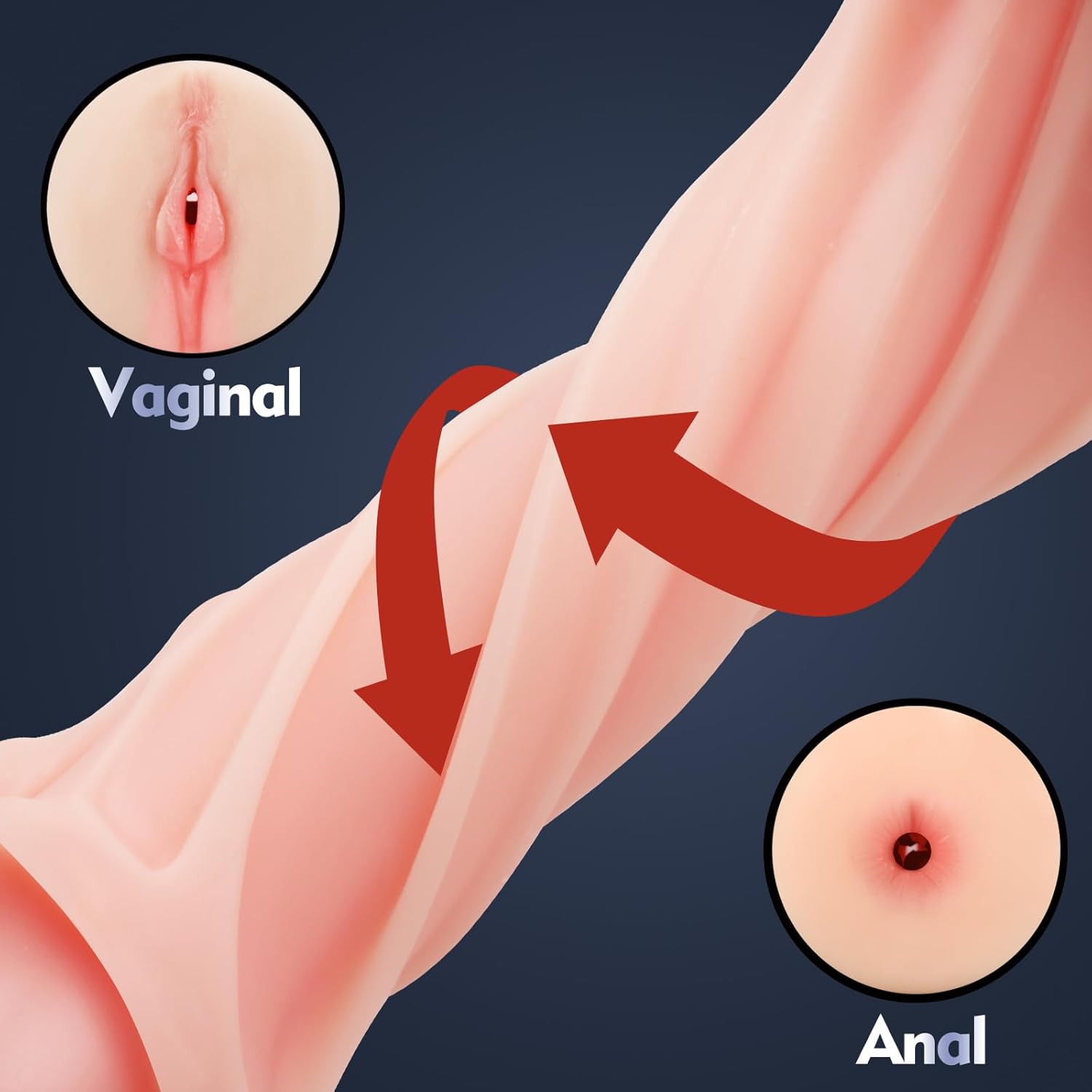 Adult Sex Toys Male Masturbator- Open Ended Powerful Vibration Pocket Pussy for Men, Male Stroker Vibrator Lifelike Vaginal Anal Blowjob Toy with 9 Modes, Plump and Soft Fleshy Realistic Masturbation · v3