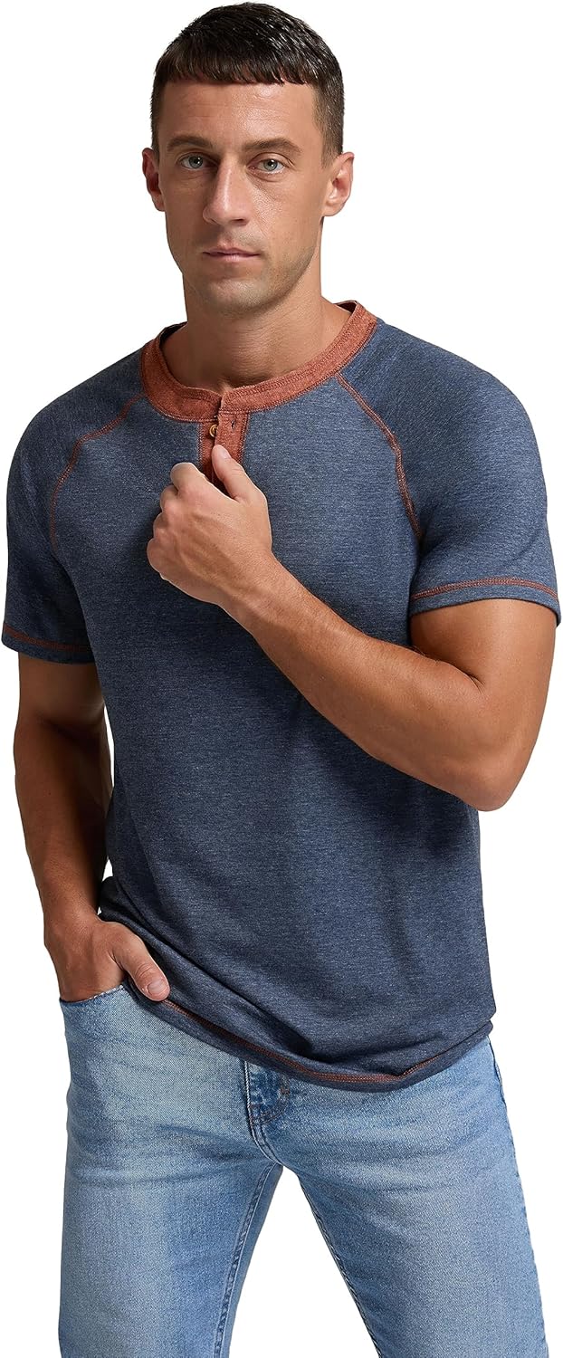 Camiseta Sailwind Henley de manga larga/corta para hombre, camisa casual de algodón