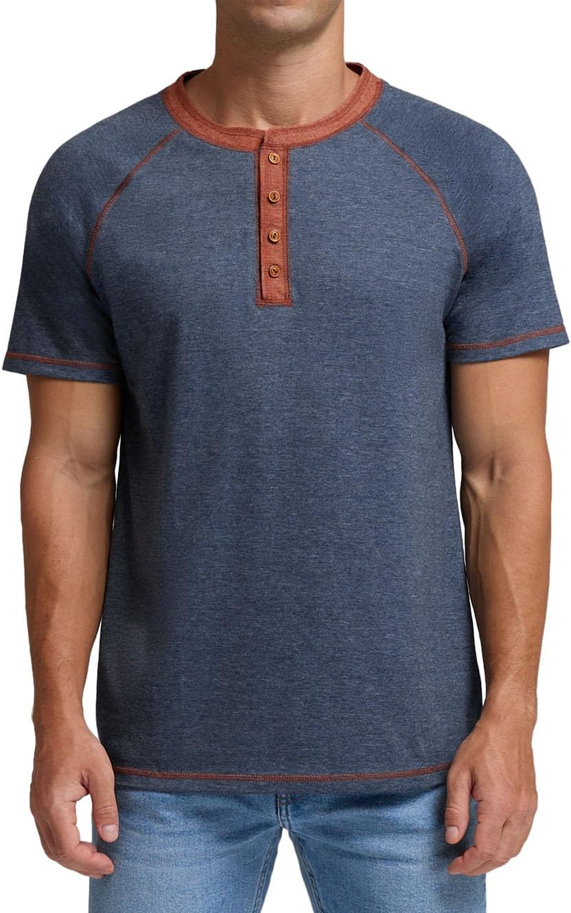 Camiseta Sailwind Henley de manga larga/corta para hombre, camisa casual de algodón