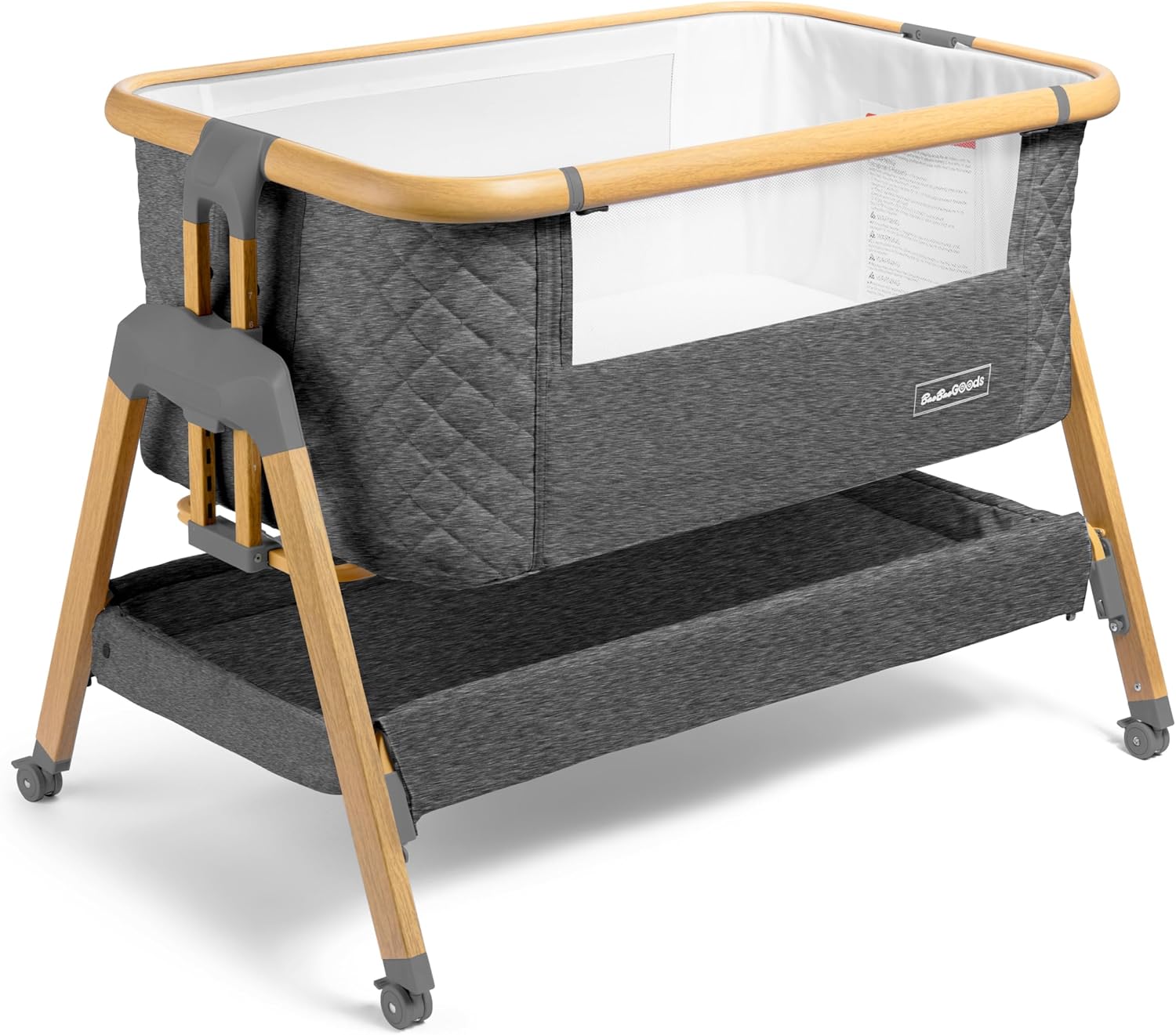 3 in 1 Baby Bassinet with Wheels, Portable Bedside Sleeper for Baby with 7 Adjustable Heights and Foam Mattress, Baby Bedside Crib for Newborns and Infants with Storage Basket, Carry Bag Included · v2