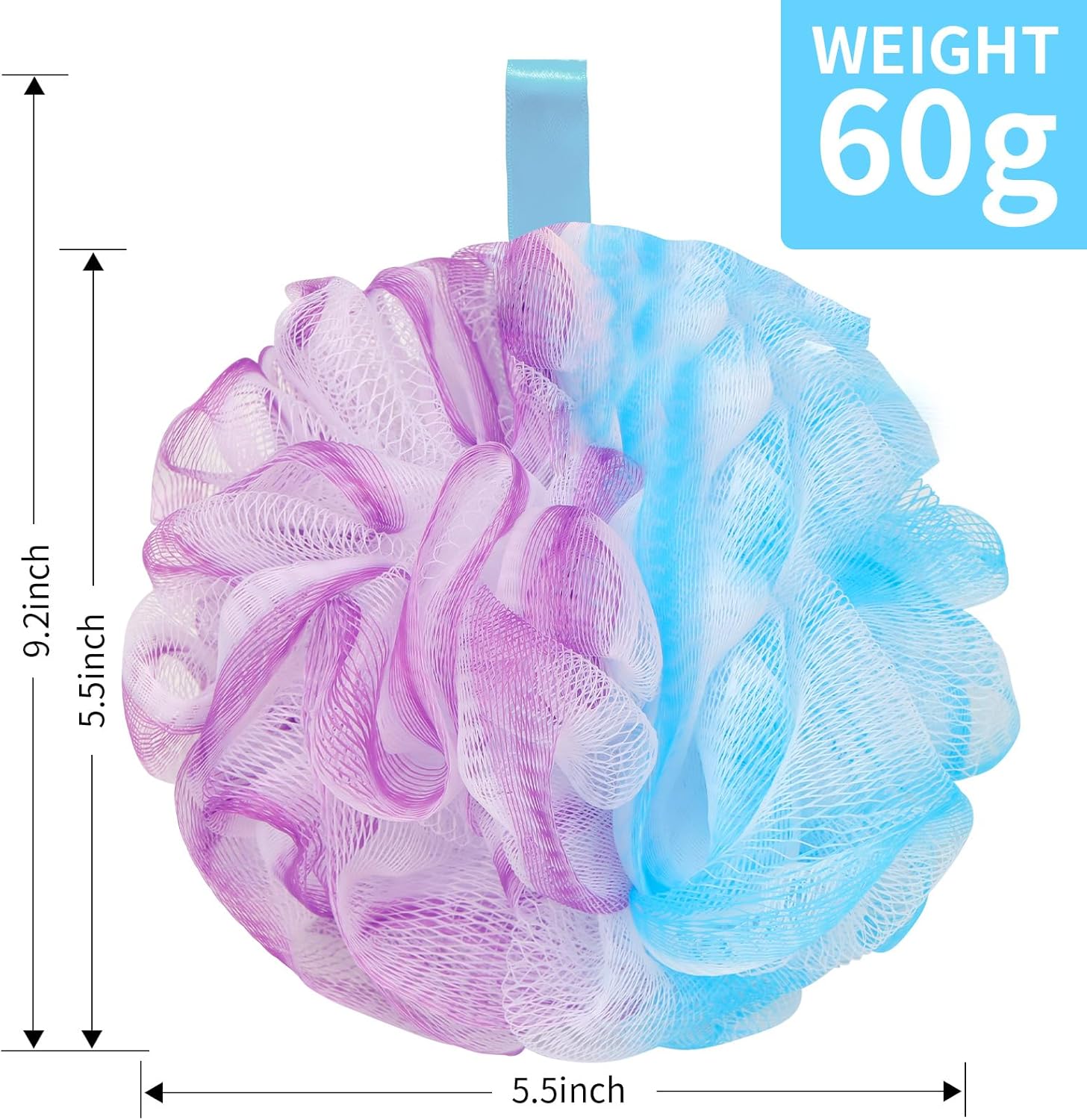 Bath Loofah Duş Süngeri Vücut Sırt Yıkayıcı Yumuşak Hasır Duş Pufleri Kadınlar İçin Eksfoliyleyici Loofa Banyo Aksesuarları Temizleme Aracı (4Pack 60G Loofah Sünger, Orman Perisi)