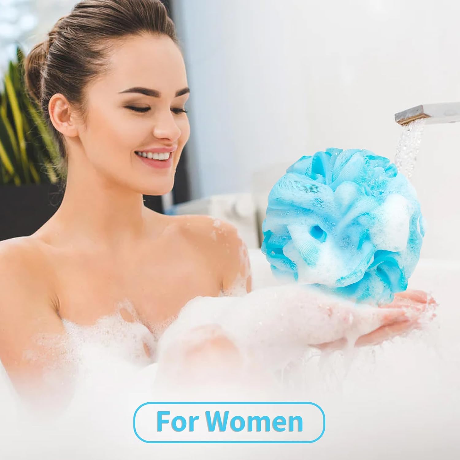 Bath Loofah Duş Süngeri Vücut Sırt Yıkayıcı Yumuşak Hasır Duş Pufleri Kadınlar İçin Eksfoliyleyici Loofa Banyo Aksesuarları Temizleme Aracı (4Pack 60G Loofah Sünger, Orman Perisi)