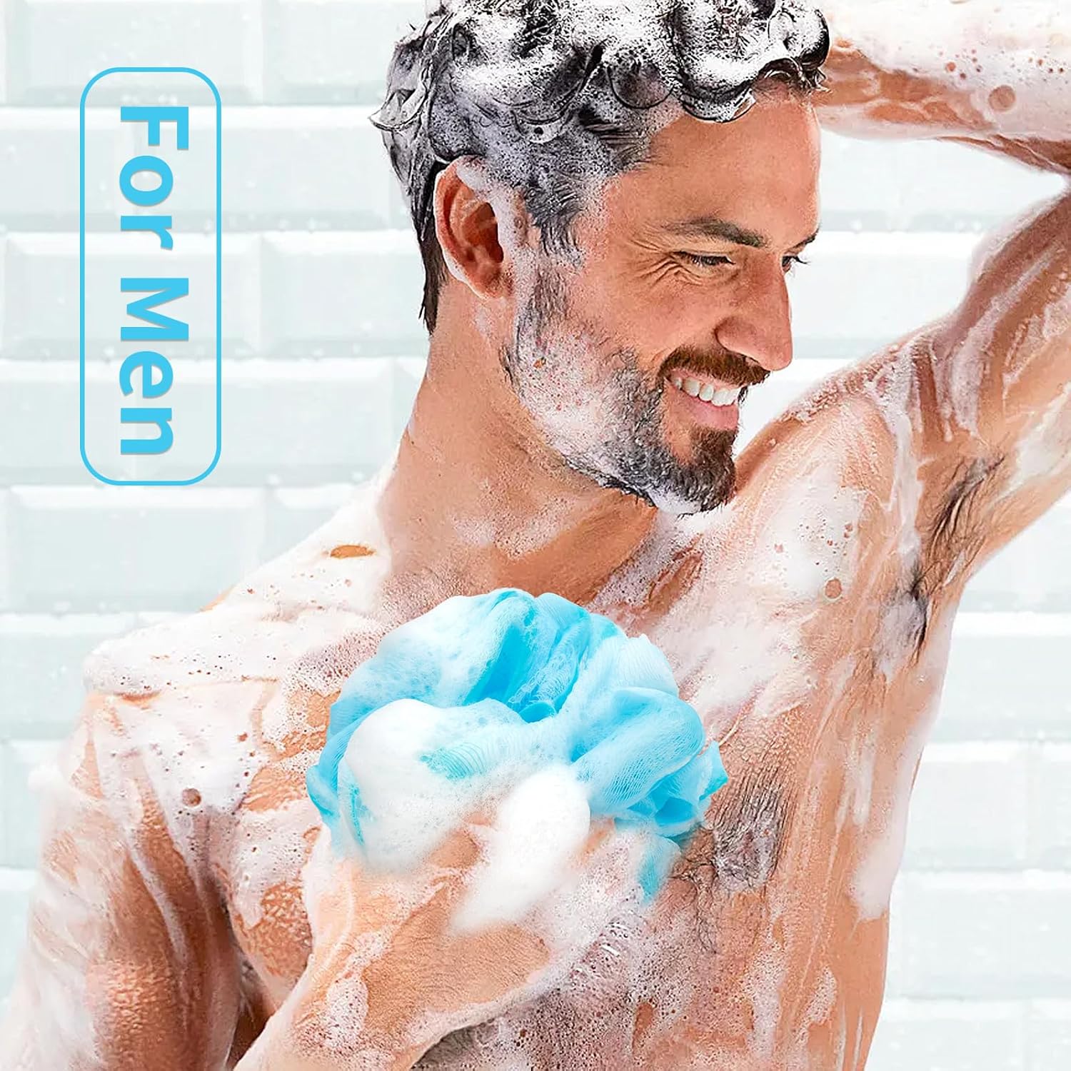 Bath Loofah Duş Süngeri Vücut Sırt Yıkayıcı Yumuşak Hasır Duş Pufleri Kadınlar İçin Eksfoliyleyici Loofa Banyo Aksesuarları Temizleme Aracı (4Pack 60G Loofah Sünger, Orman Perisi)