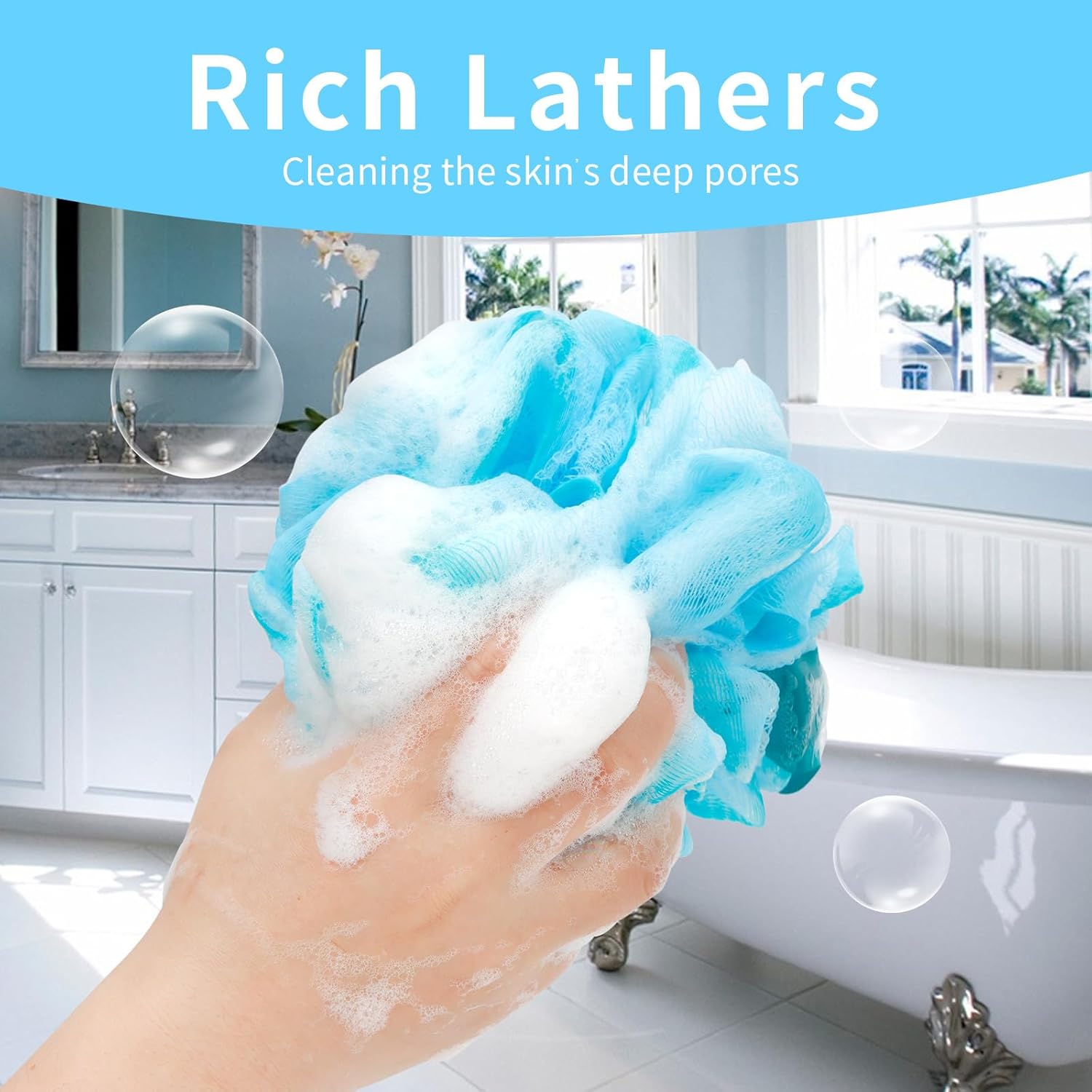 Bath Loofah Duş Süngeri Vücut Sırt Yıkayıcı Yumuşak Hasır Duş Pufleri Kadınlar İçin Eksfoliyleyici Loofa Banyo Aksesuarları Temizleme Aracı (4Pack 60G Loofah Sünger, Orman Perisi)