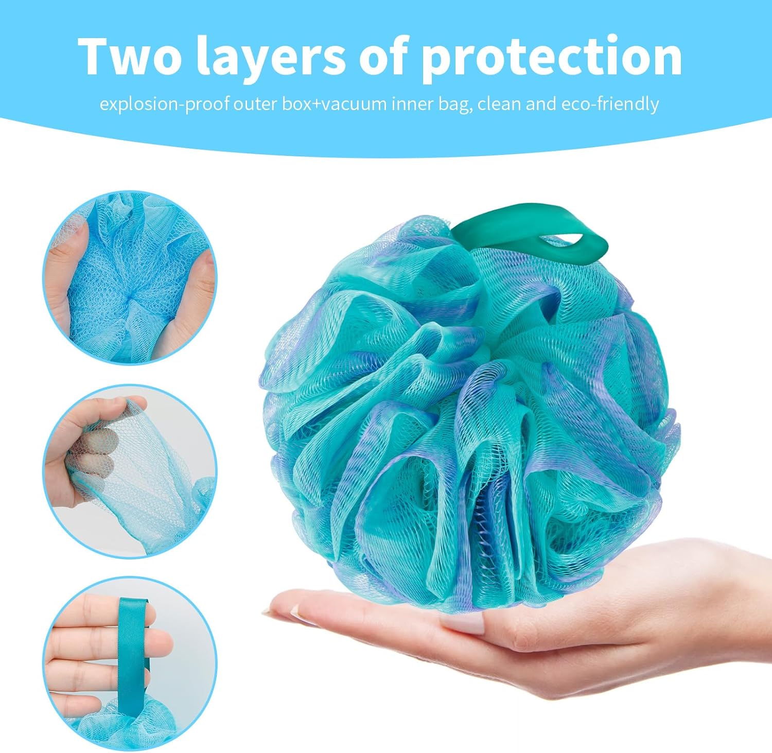 Bath Loofah Duş Süngeri Vücut Sırt Yıkayıcı Yumuşak Hasır Duş Pufleri Kadınlar İçin Eksfoliyleyici Loofa Banyo Aksesuarları Temizleme Aracı (4Pack 60G Loofah Sünger, Orman Perisi)