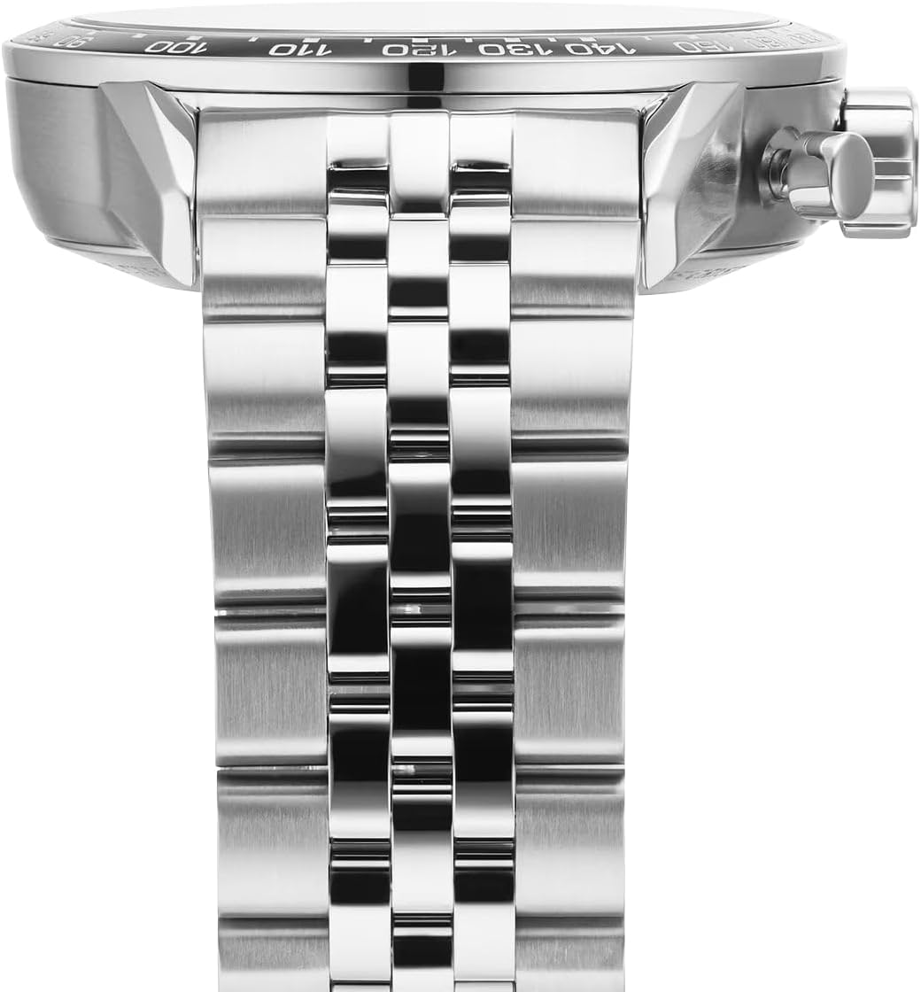 RAYMOND WEIL Freelancer Mens Automatic Watch, Chronograph, White Dial with Silver Indexes, Black Ceramic Bezel, Stainless Steel Case, 43.5mm (Model: 7741-ST1-30021) · v3