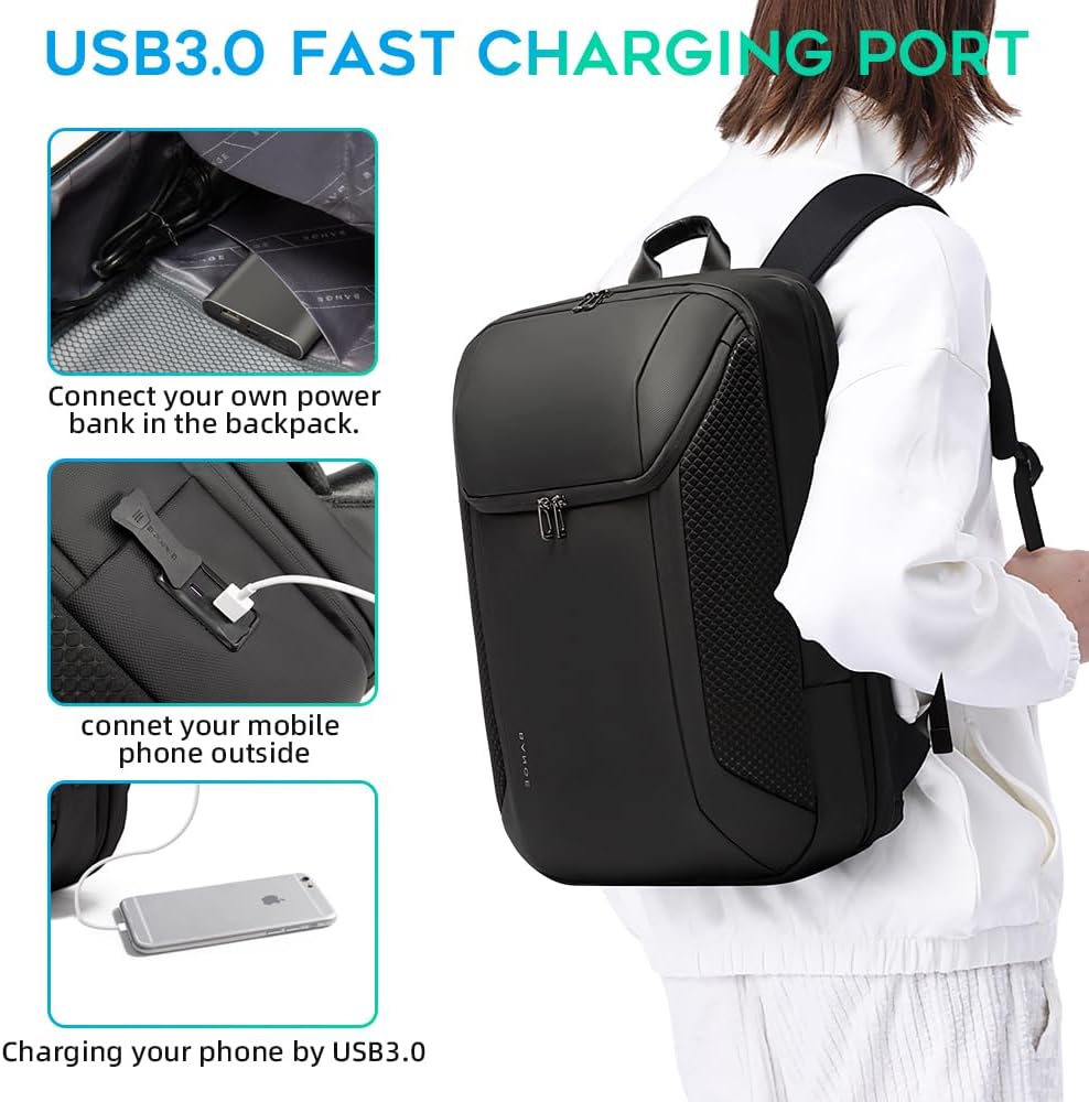 BANGE Smart Business Laptop Backpack Waterproof can fit 15.6-17.3 Inch Laptop with 3.0 USB charging port for men and women · v6