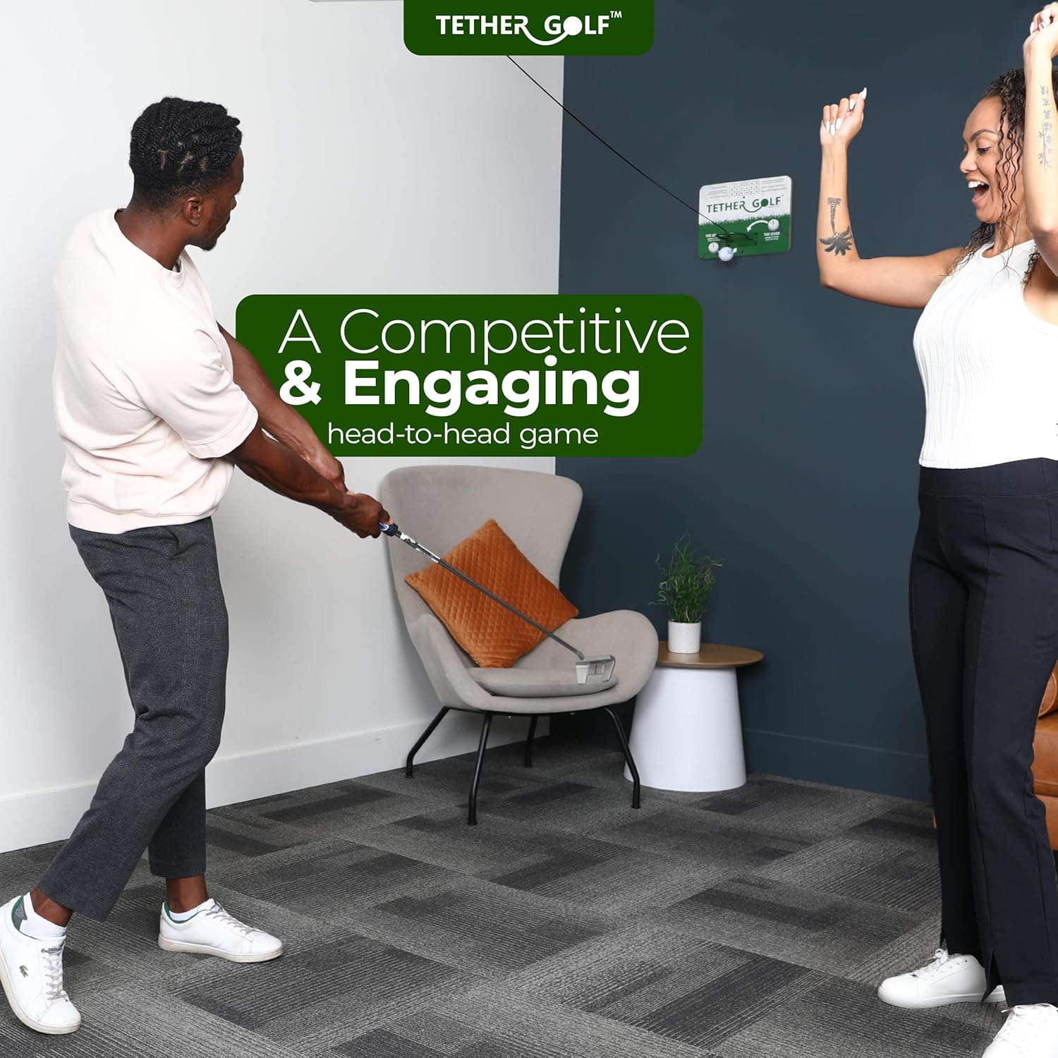 Indoor  Outdoor Golf Game - Unique Golf Game for The Whole Family to Enjoy - Use Your Favorite Putter or Toss by Hand to Score and Have Fun - Great Gift for Dad for Fathers Day · v3