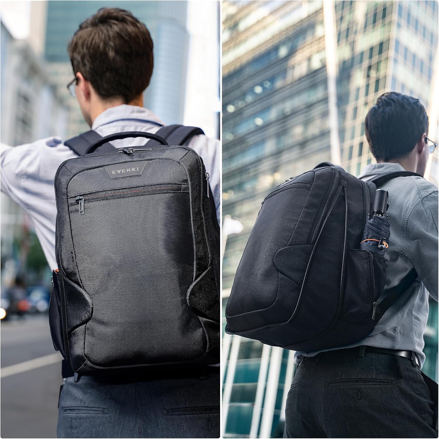 Everki Studio กระเป๋าเป้สะพายหลังใส่ MacBook และโน้ตบุ๊คขนาด 15 นิ้วแบบขยายได้สำหรับผู้ชายและผู้หญิง