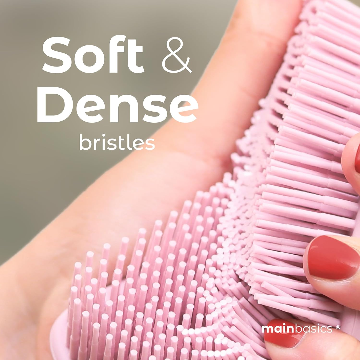 MainBasics Peeling Silikon Vücut Scrubber Pro Vücut İçin 2'si 1 Arada Duş Yıkayıcı, Silikon Lift ve Vücut Eksfoliyatörü (Soluk Pembe, Vücut Eksfoliasyonu)