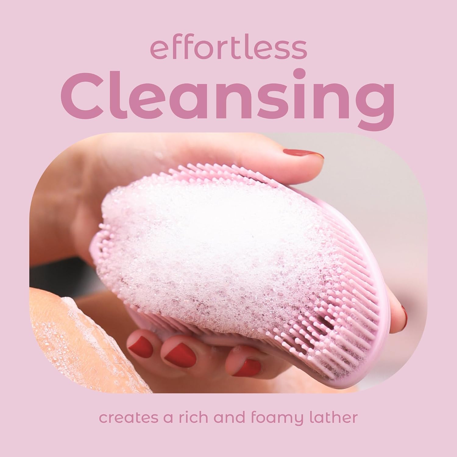 MainBasics Peeling Silikon Vücut Scrubber Pro Vücut İçin 2'si 1 Arada Duş Yıkayıcı, Silikon Lift ve Vücut Eksfoliyatörü (Soluk Pembe, Vücut Eksfoliasyonu)