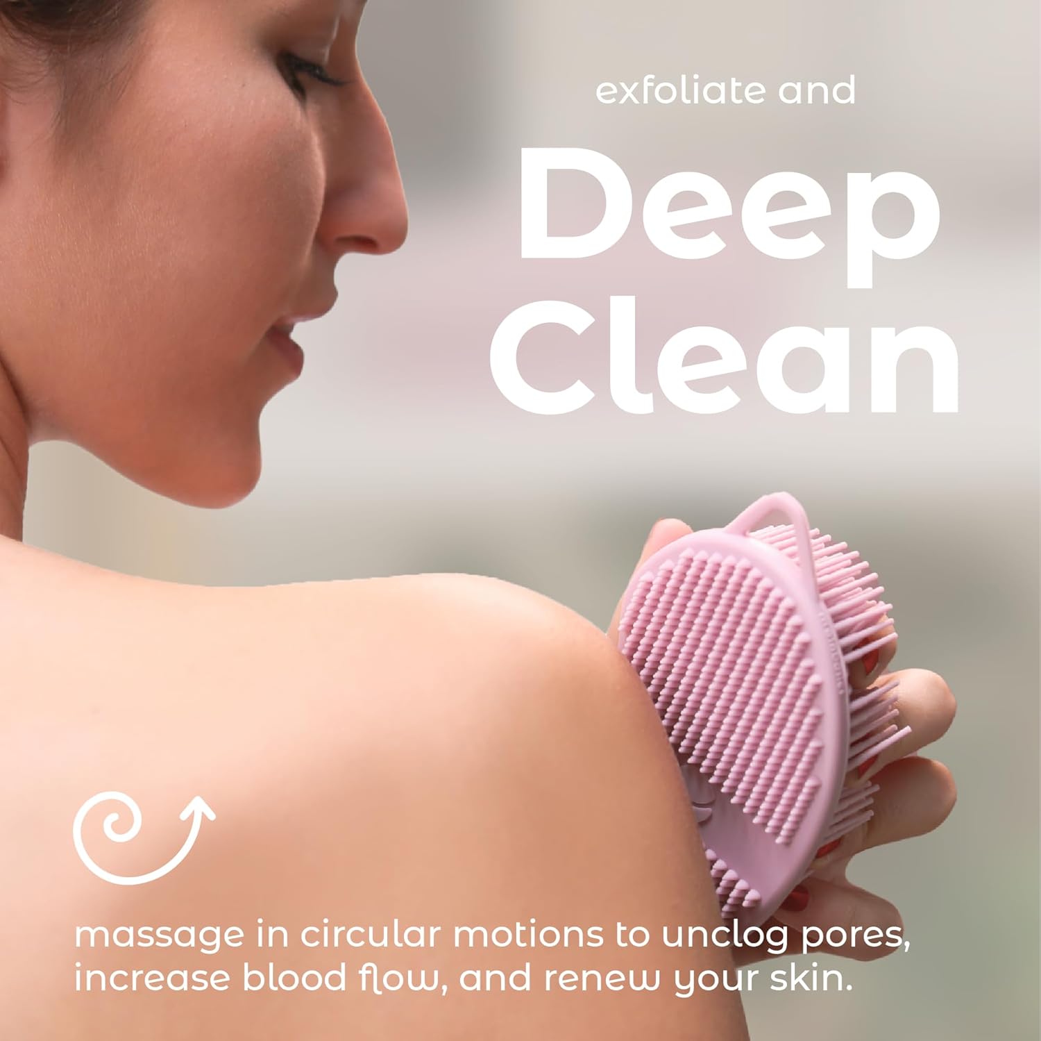 MainBasics Peeling Silikon Vücut Scrubber Pro Vücut İçin 2'si 1 Arada Duş Yıkayıcı, Silikon Lift ve Vücut Eksfoliyatörü (Soluk Pembe, Vücut Eksfoliasyonu)