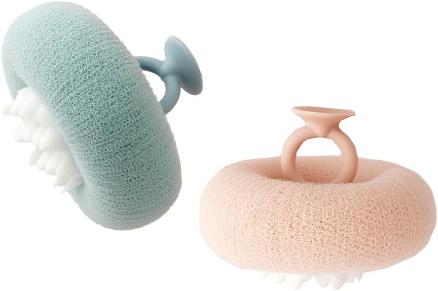 2 Pack Bath Body Brush,Exfoliating Body Scrubber,Bath Sponge Brush to Scrub The Body and Enjoy The Shower(PinkBlue)… · v2